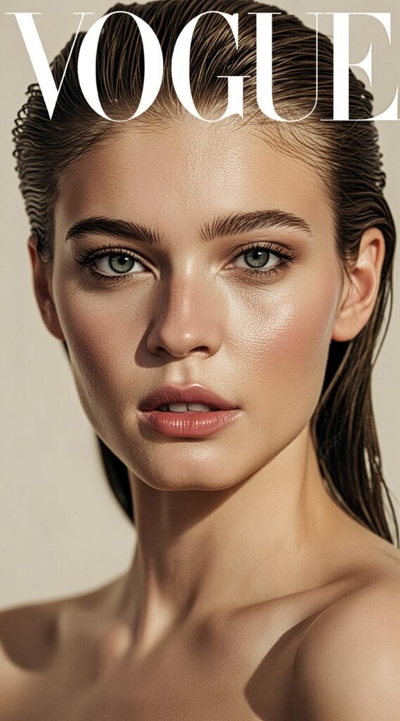 editorial cover showing western model with beauty trends 2026 makeup and hair
