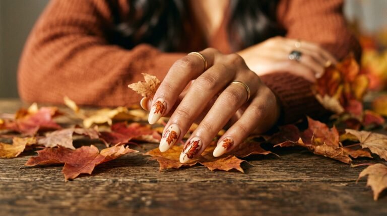 Thanksgiving Leaf Nail Designs — 5 Fall Leaves, 12 Nail Art Ideas