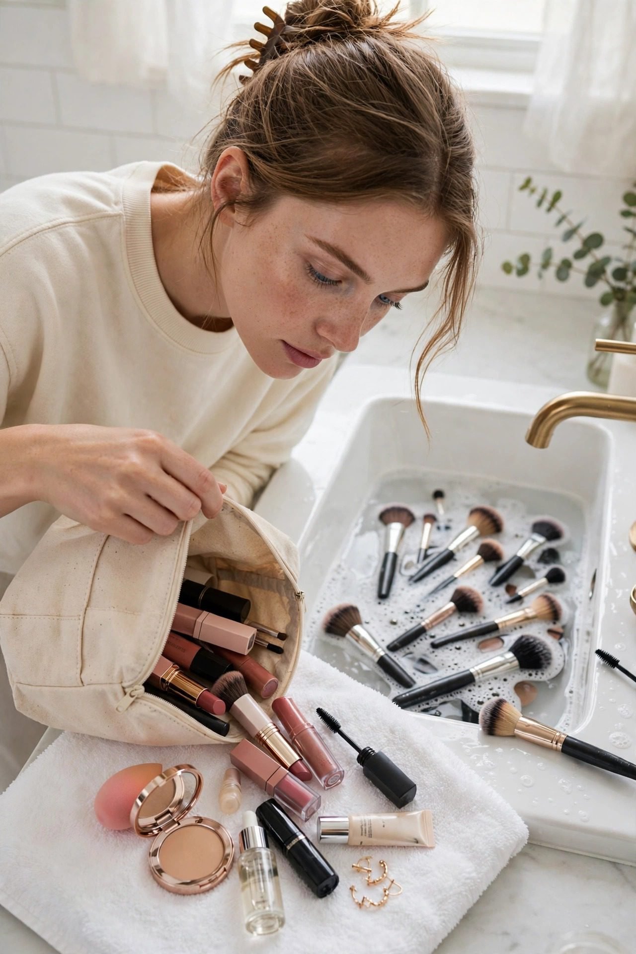 Monthly reset 2 — clean the makeup bag.