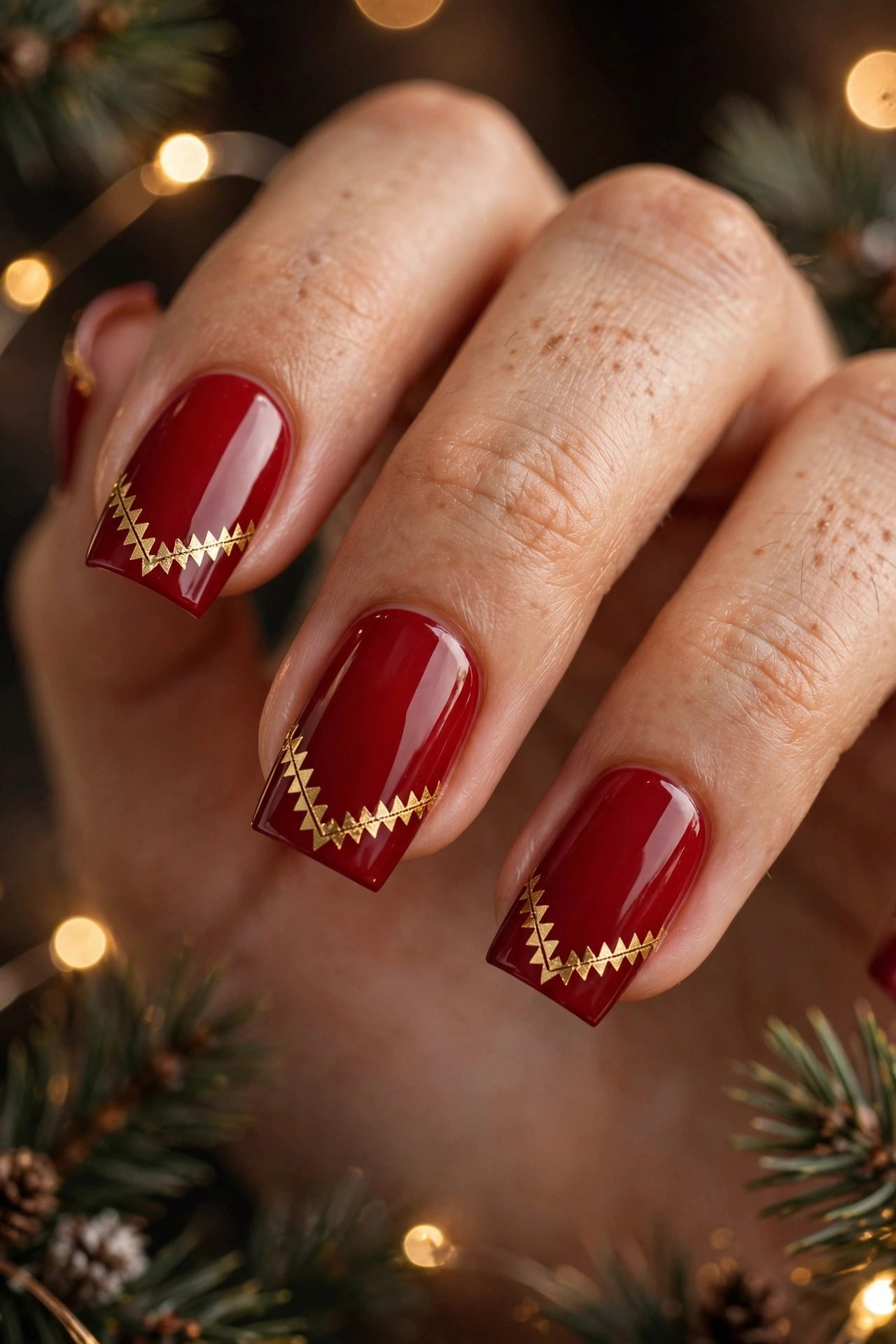christmas nails square the chevron tip