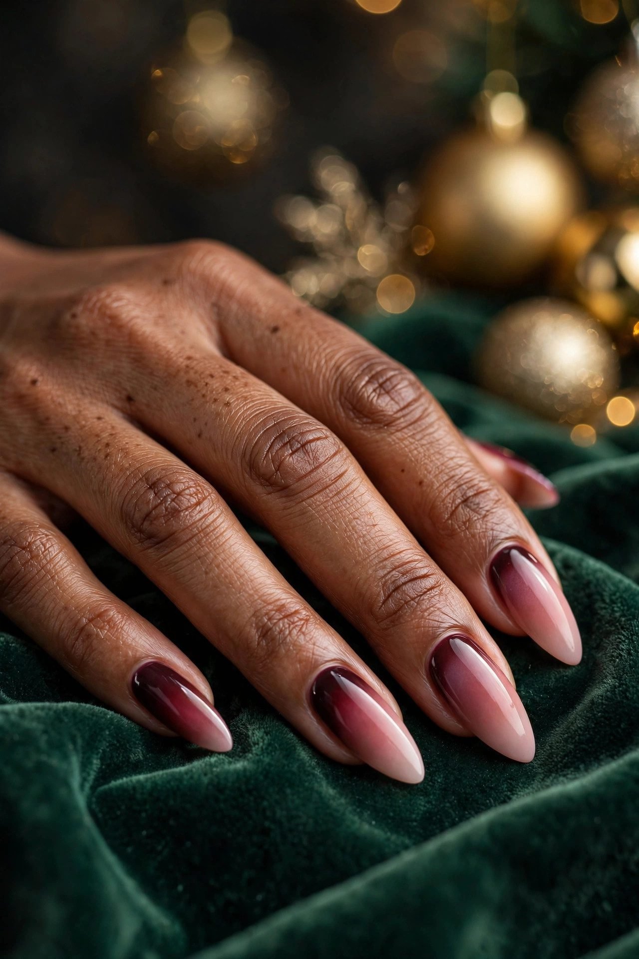 christmas nails almond the ombré taper