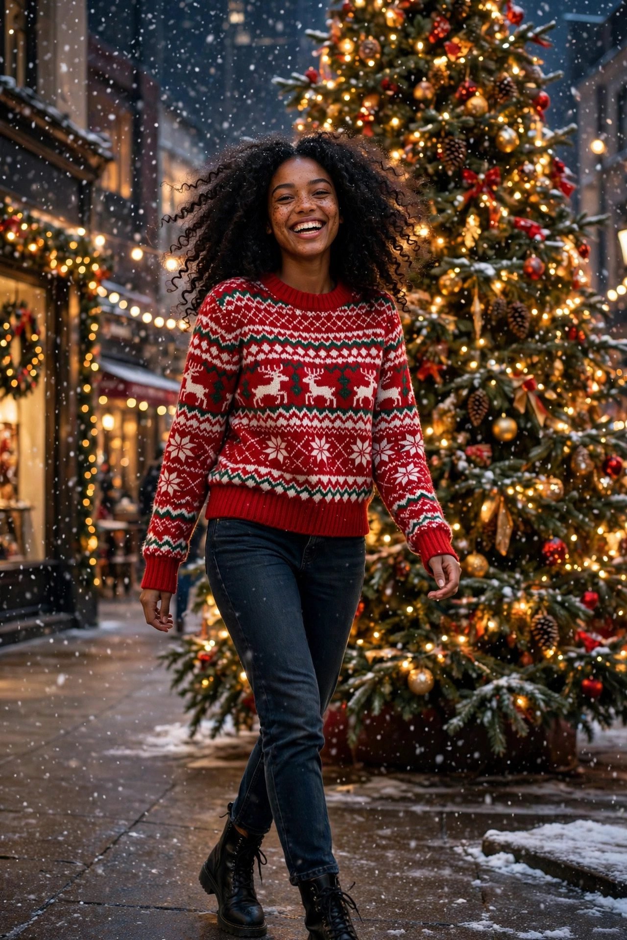 christmas sweater final festive look — thirty formulas, one sweater