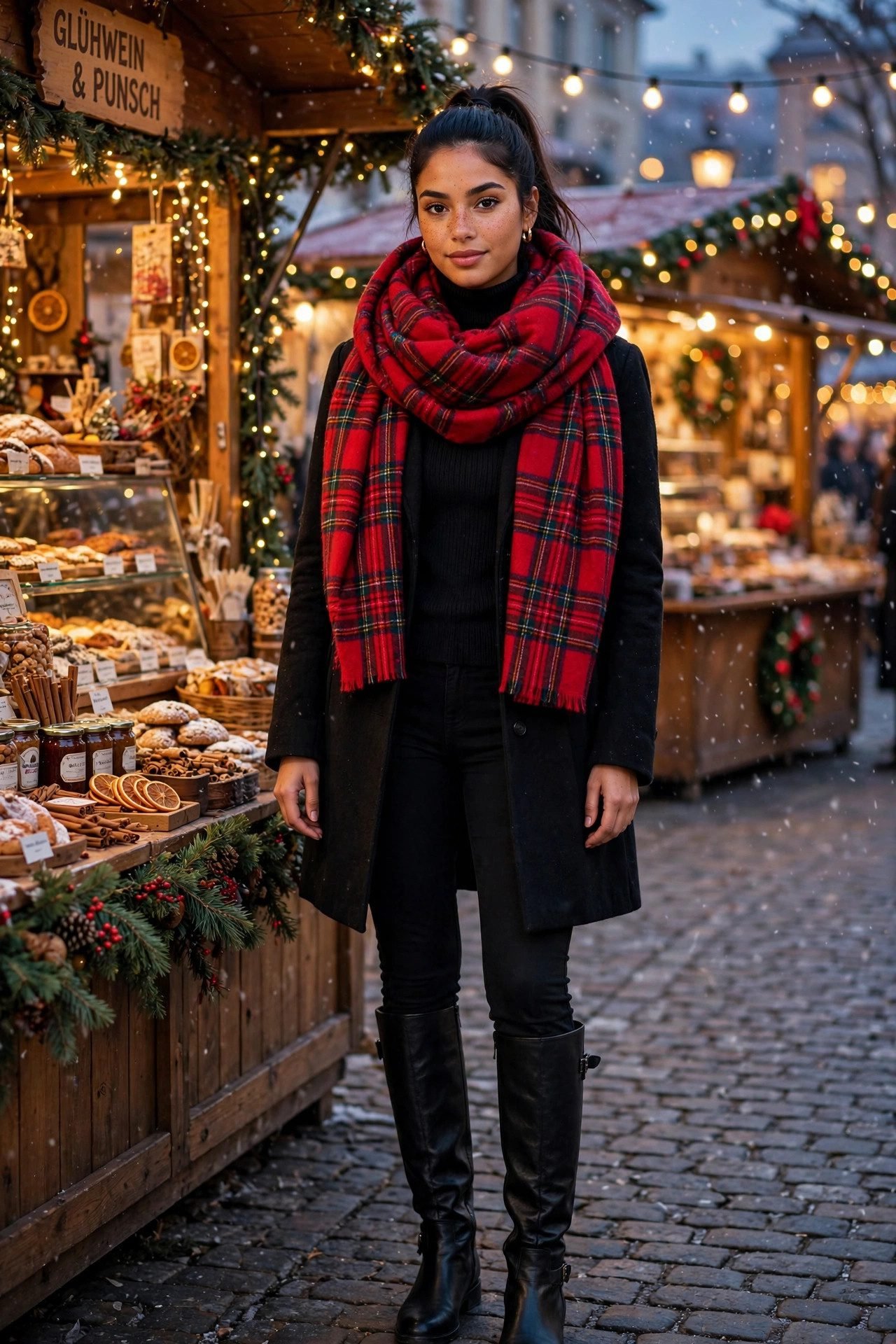 christmas market outfit the scarf frame