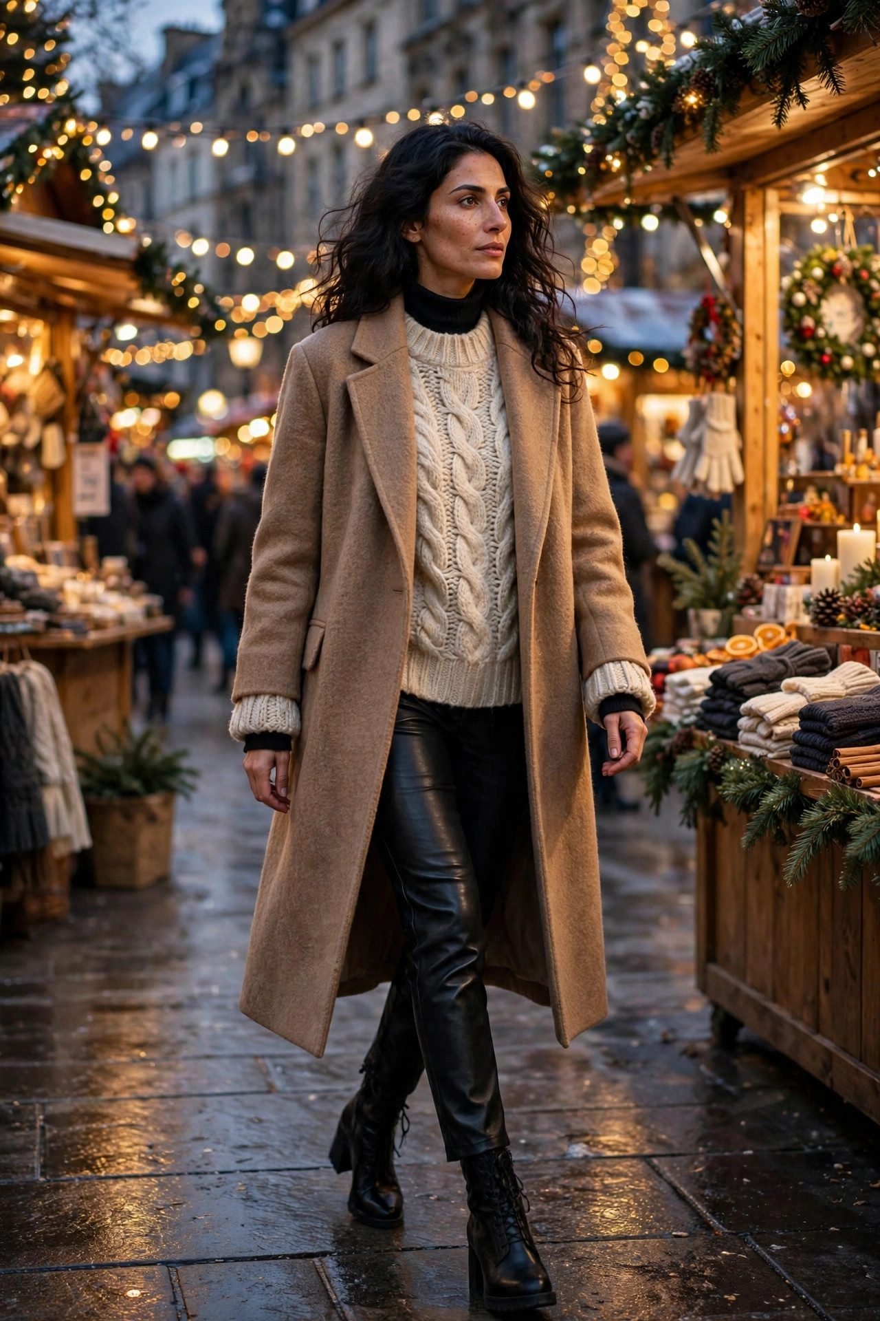 christmas market outfit the leather contrast