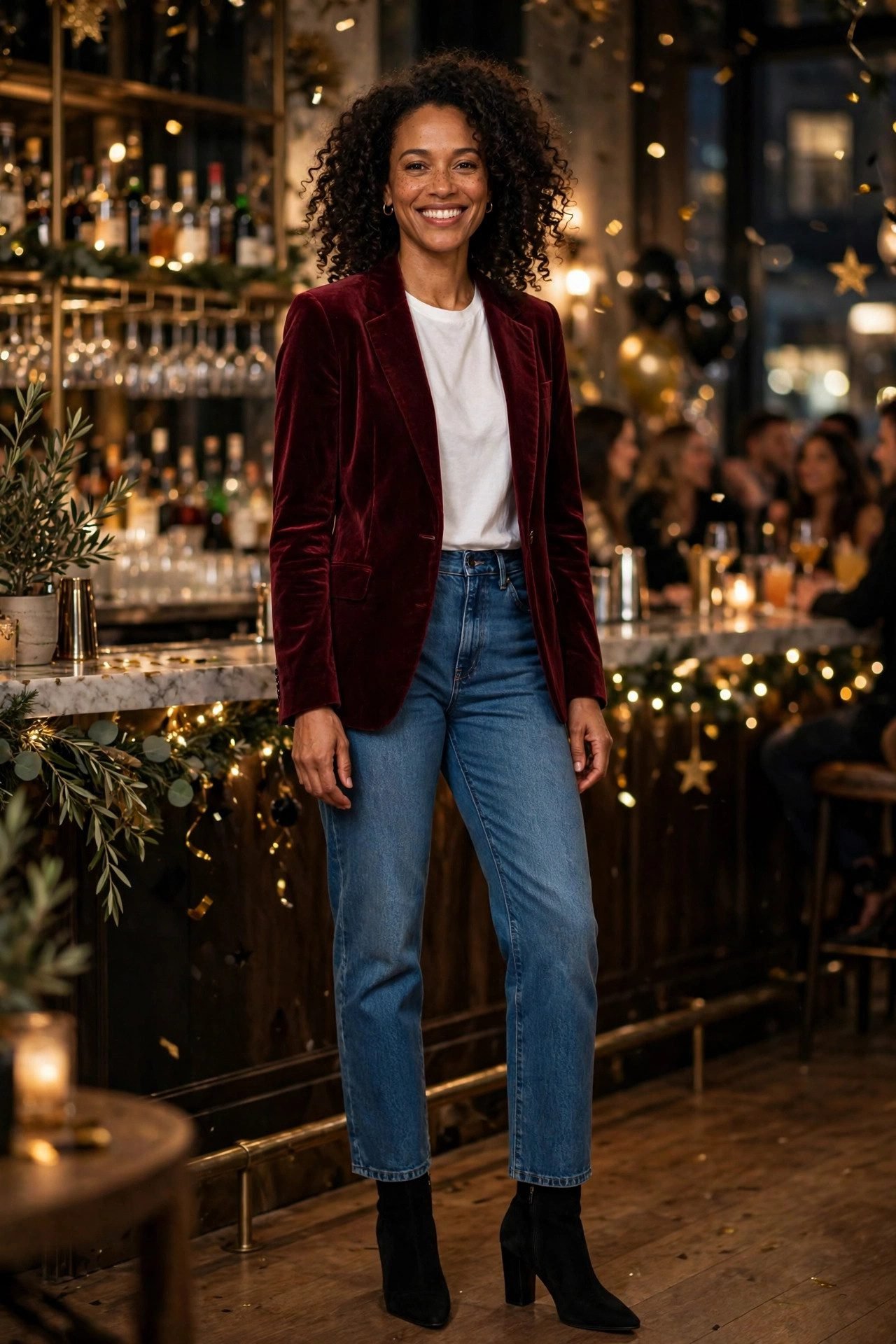 new year outfit ideas the velvet blazer + jeans