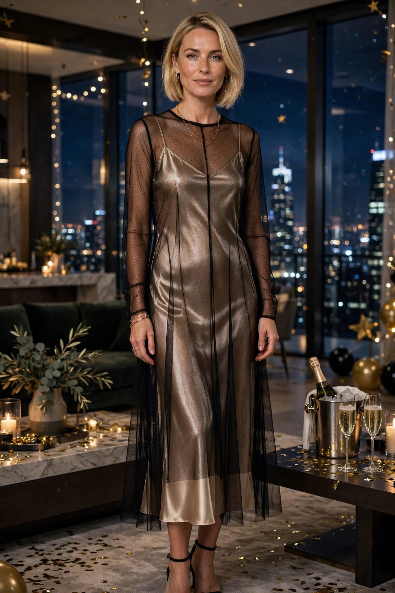 new year dress the mesh overlay midi