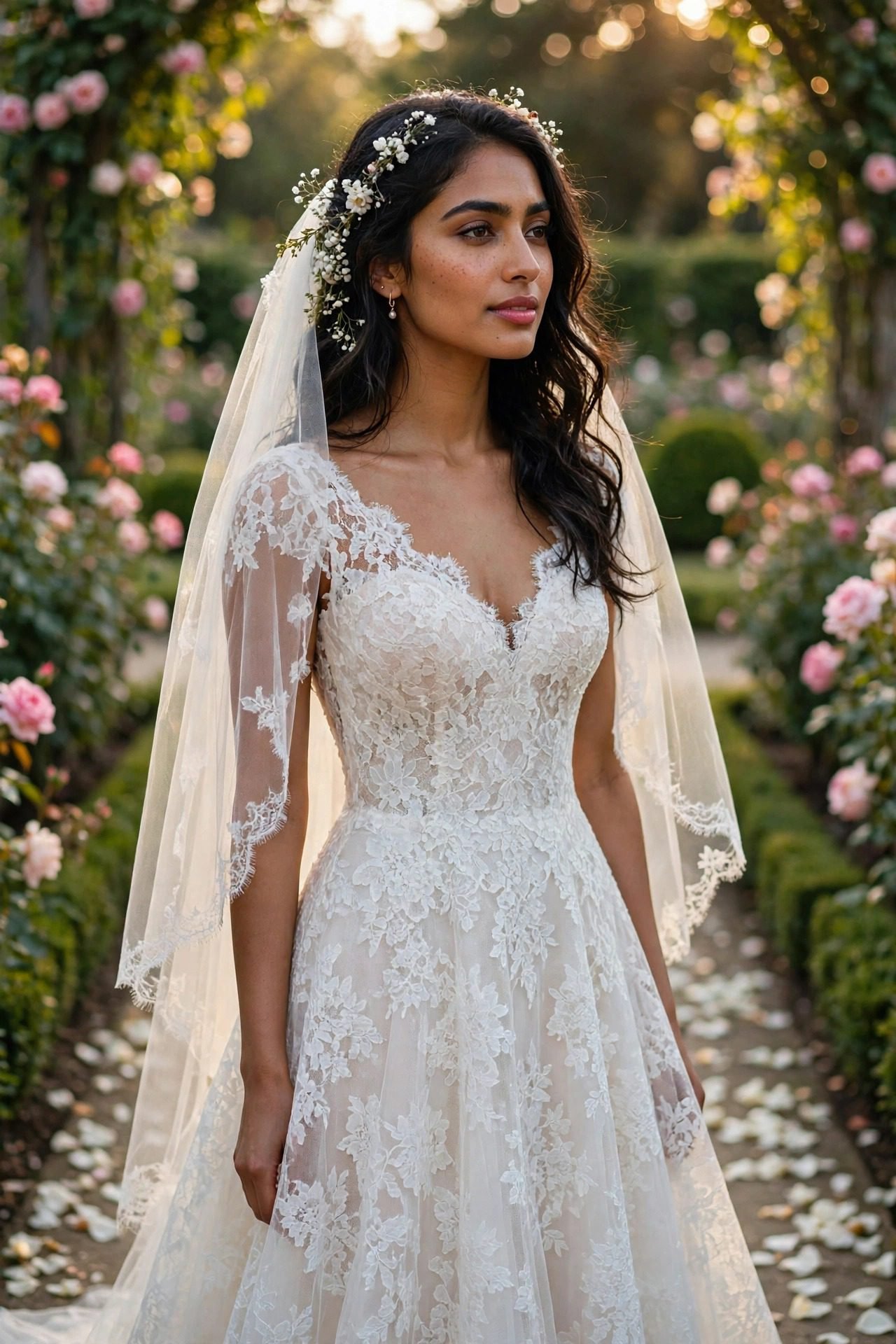 wedding dresses — The Floral Lace A-Line