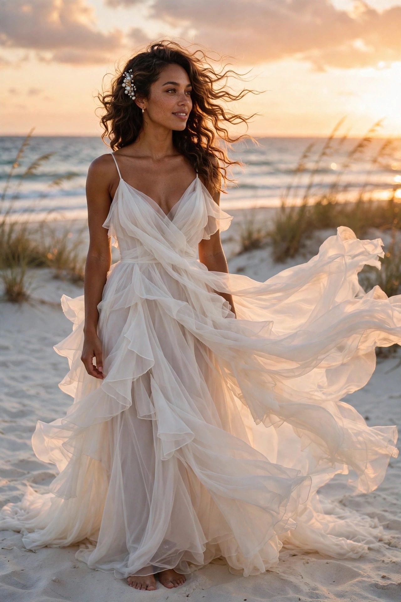 wedding dresses — The Beach Chiffon Gown