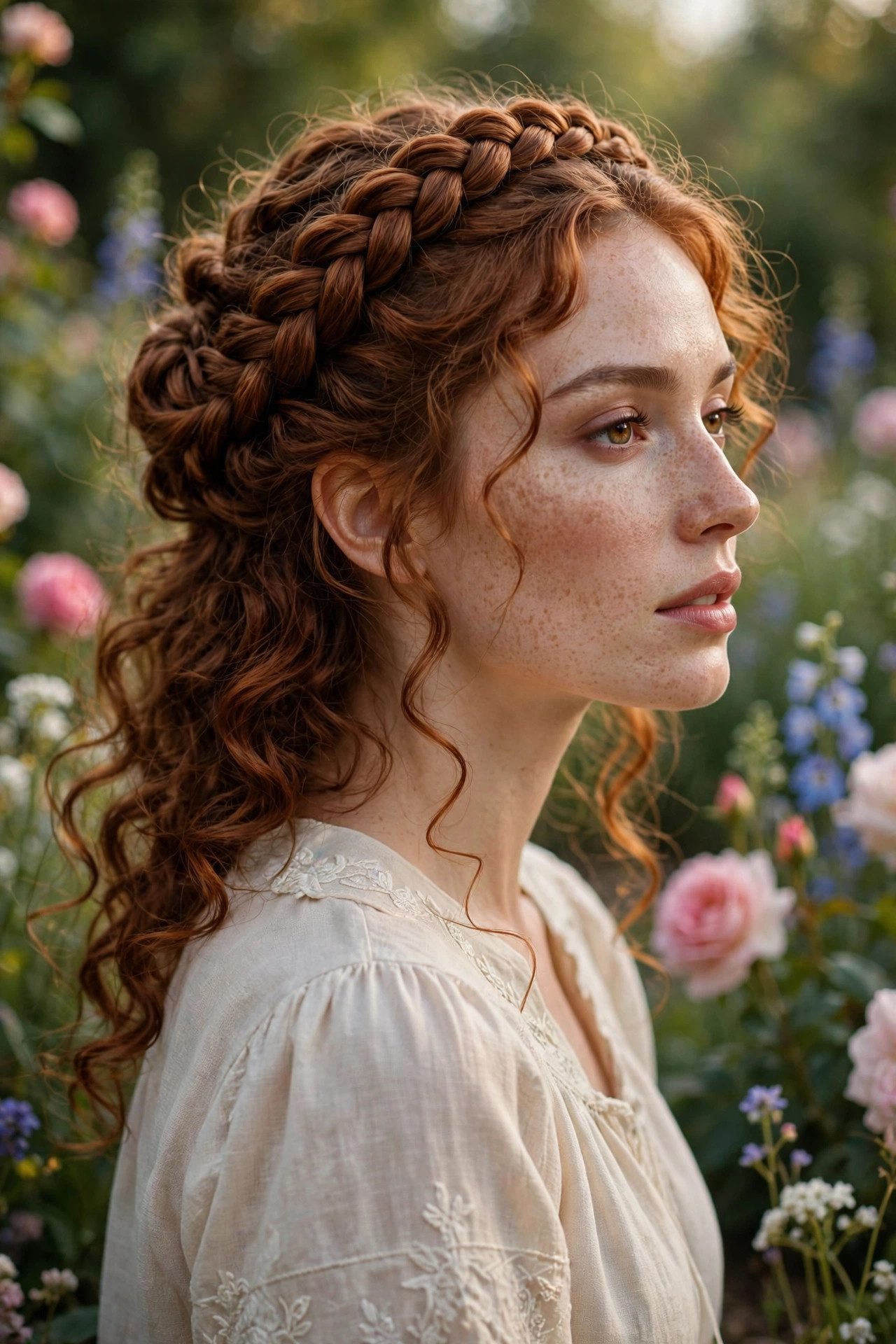 curly hairstyles — The Curly Braided Crown