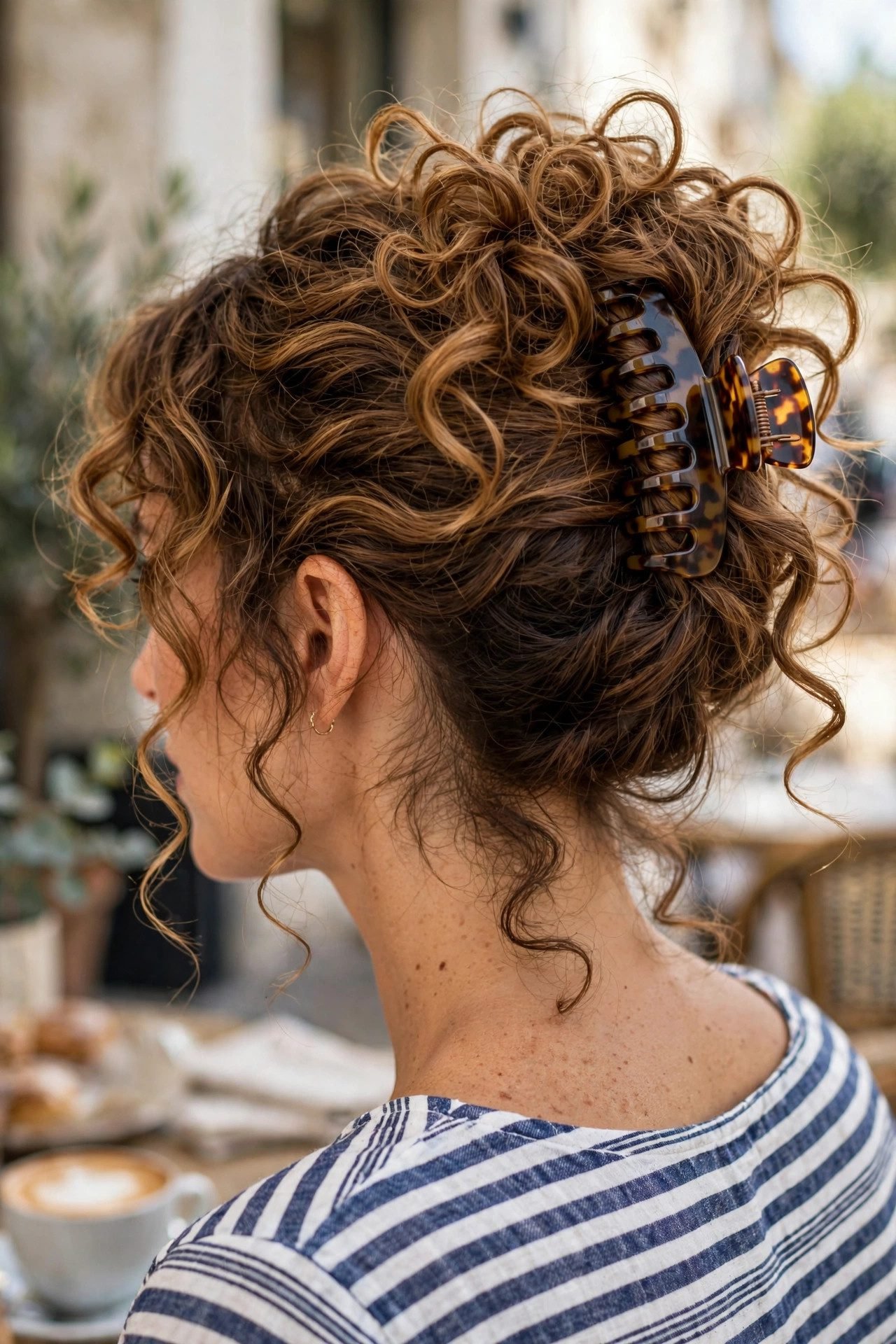 curly hairstyles — The Curl Claws Updo
