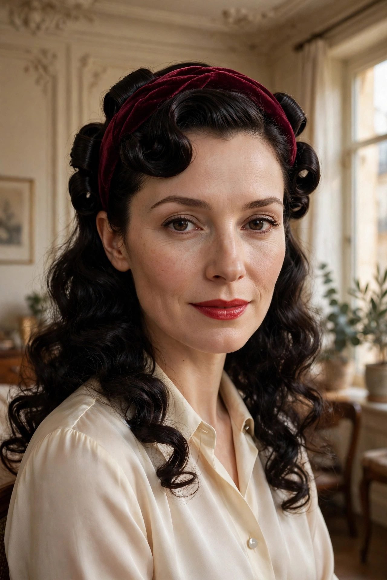 curly hairstyles — The Curly Headband Tuck