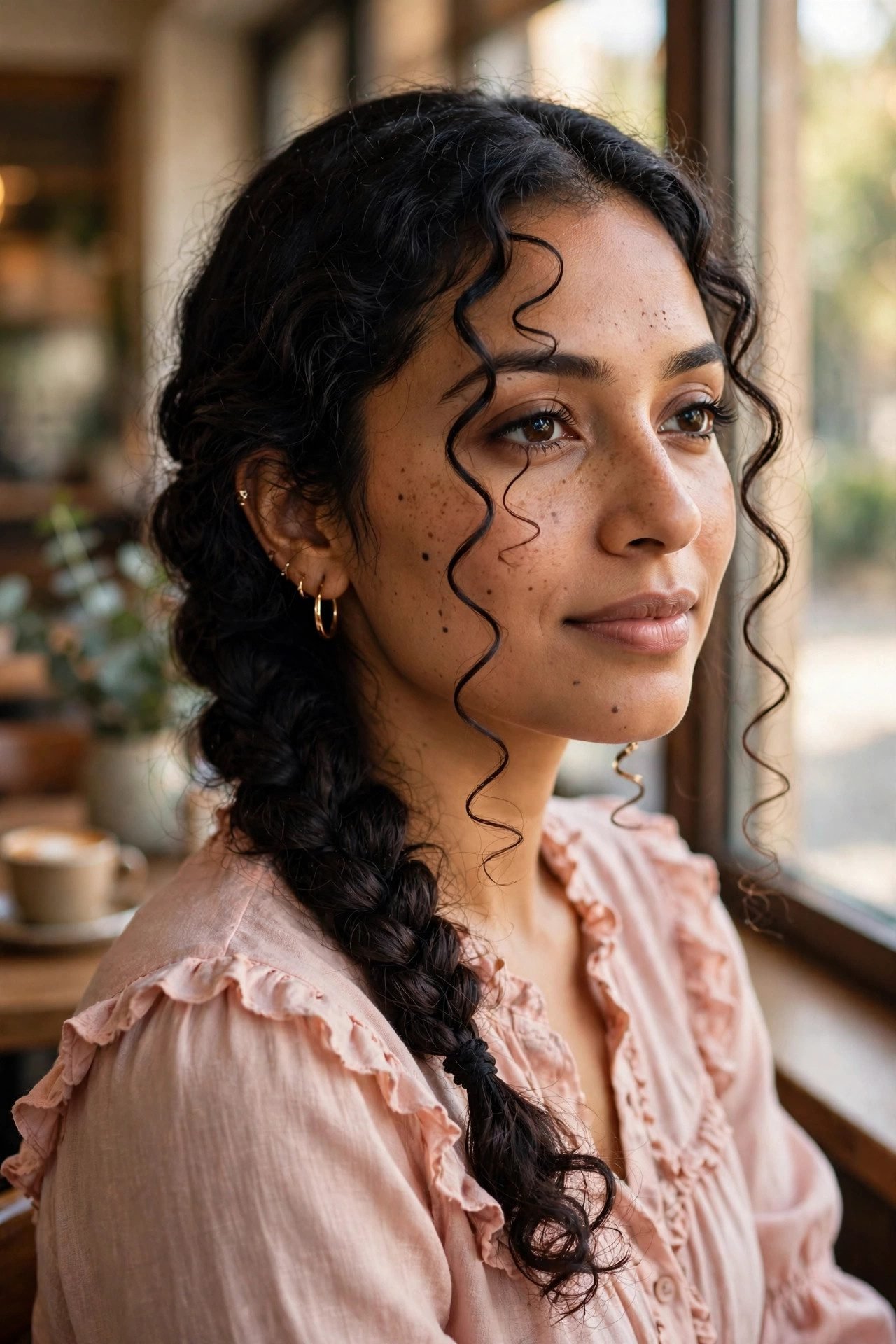 braided hairstyles — The Side-Swept Braid with Tendrils