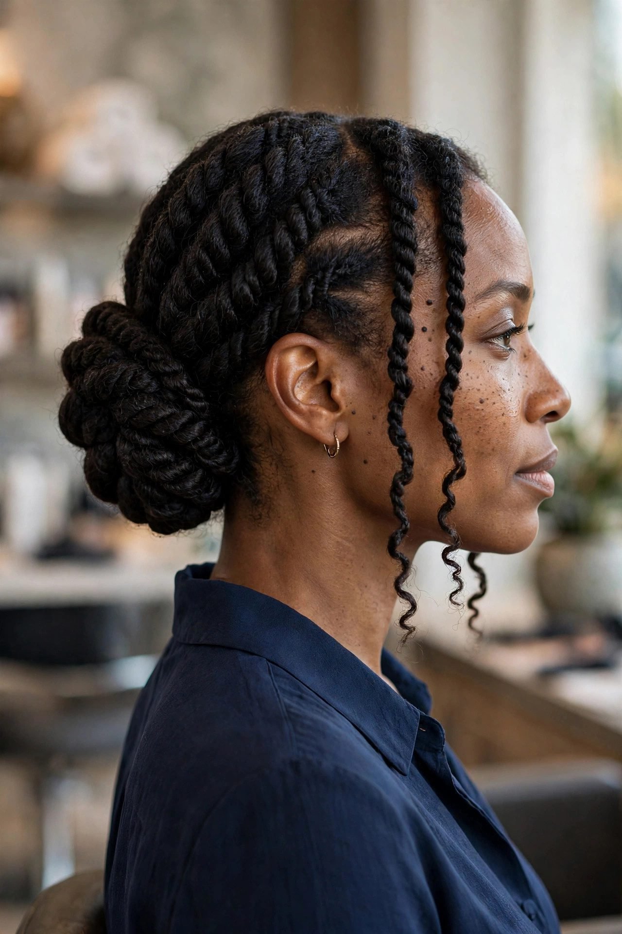 braided hairstyles — The Two-Strand Twist Updo