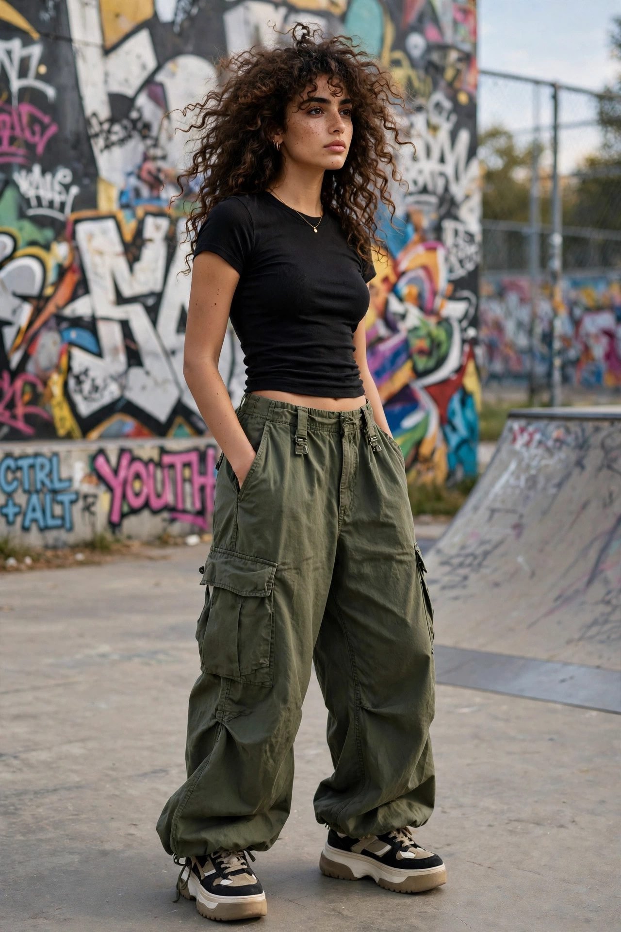 y2k outfits — The Baby Tee and Cargo Pants
