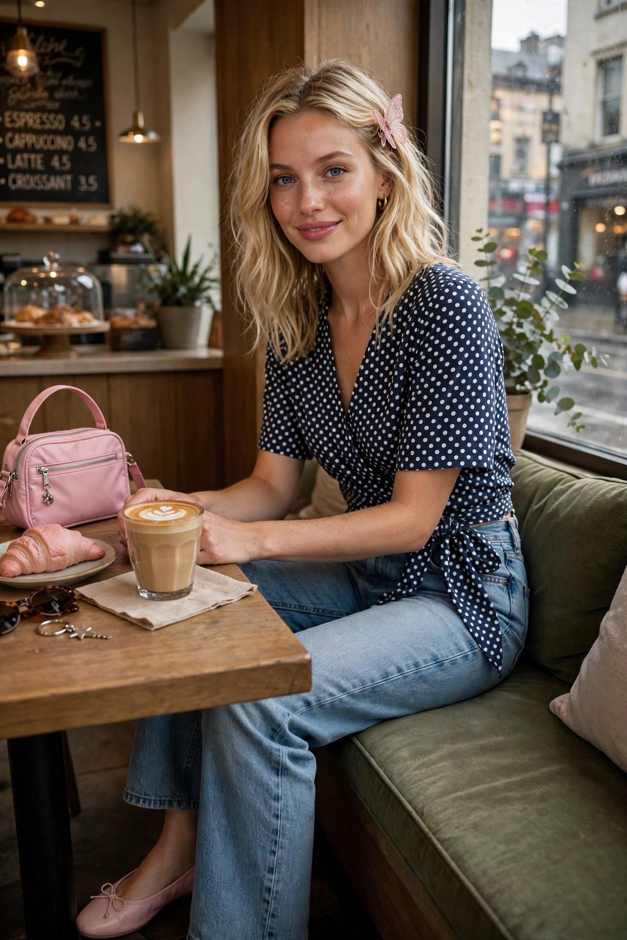 y2k outfits — The Polka Dot Wrap Top