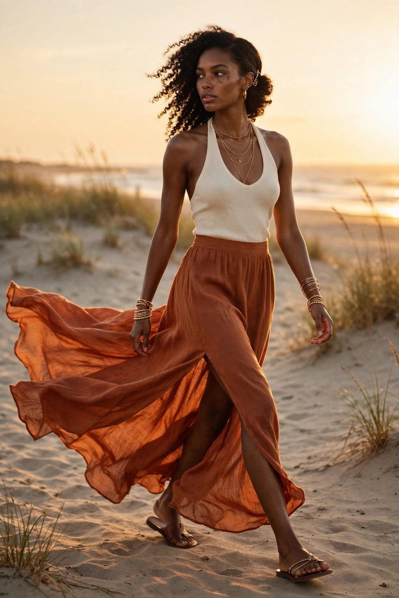 beach outfit — The Maxi Skirt and Halter