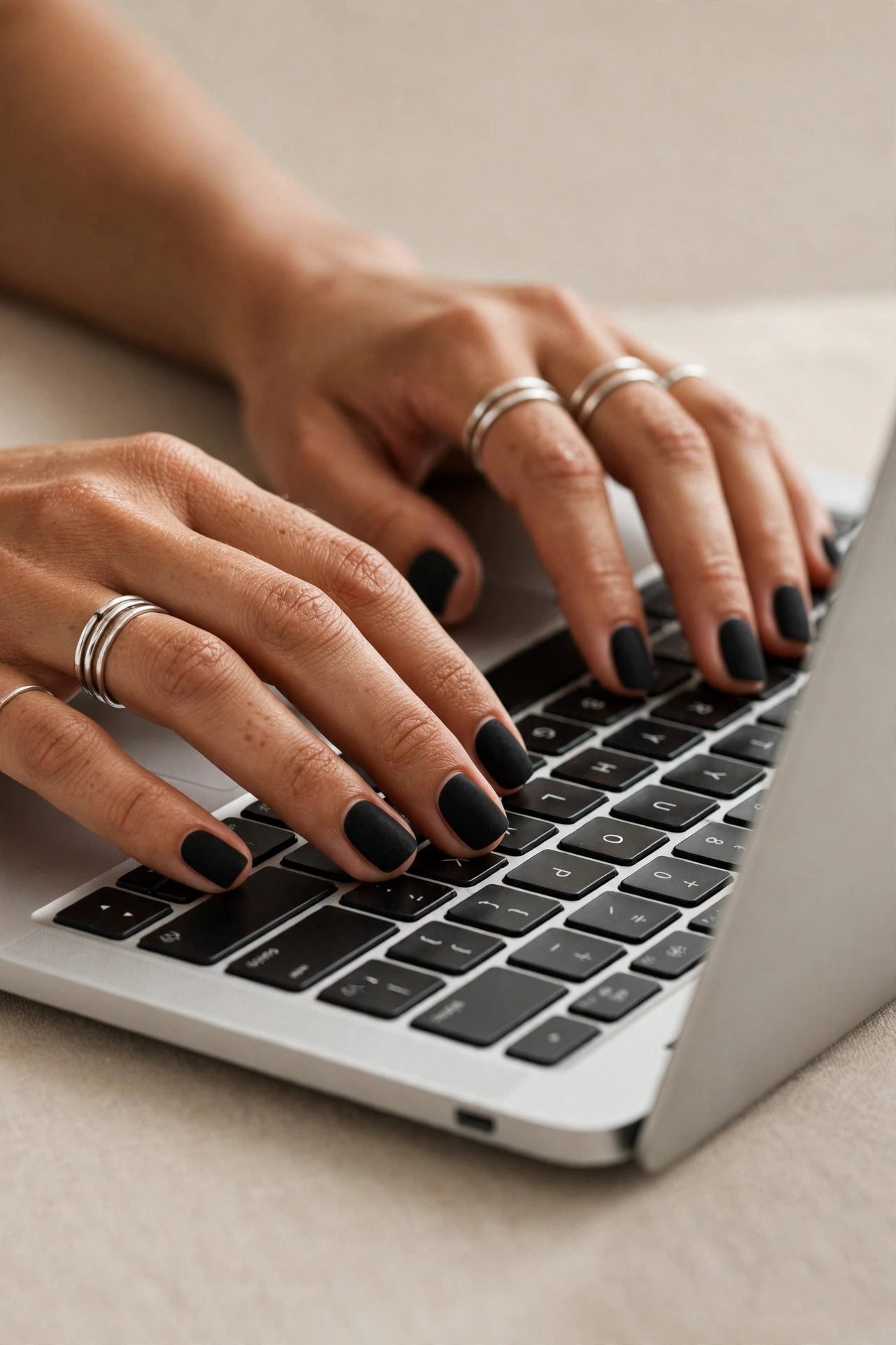 black nails — The Matte Square