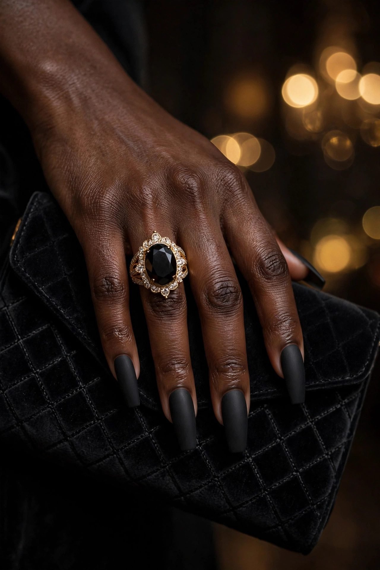 black nails — The Matte Coffin