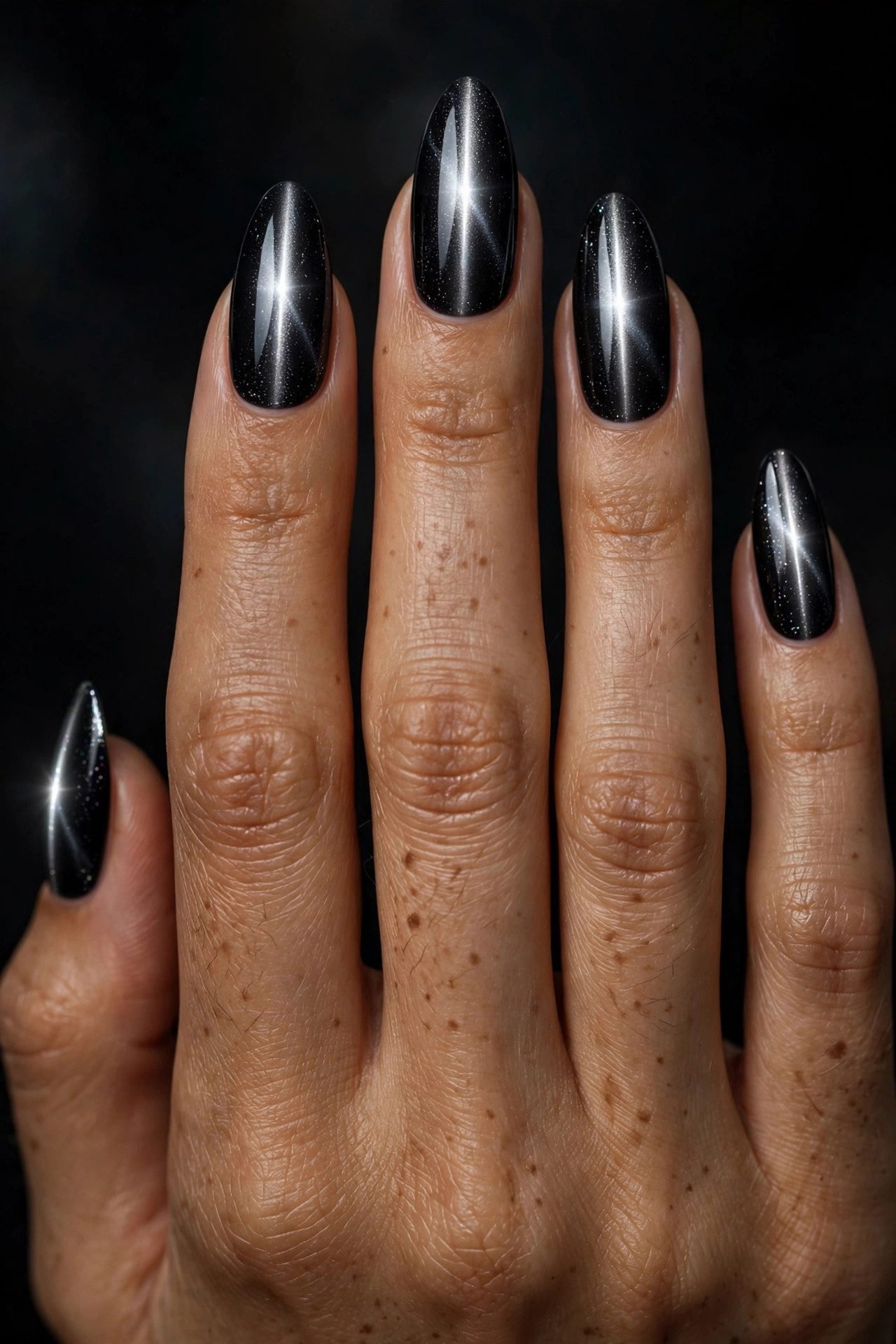black nails — The Black Cat-Eye