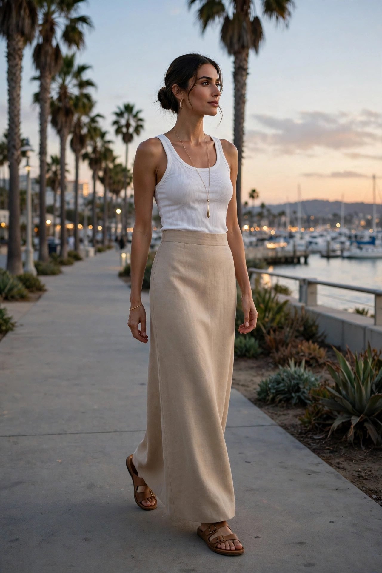 skirt outfits — The Column Maxi and Tank