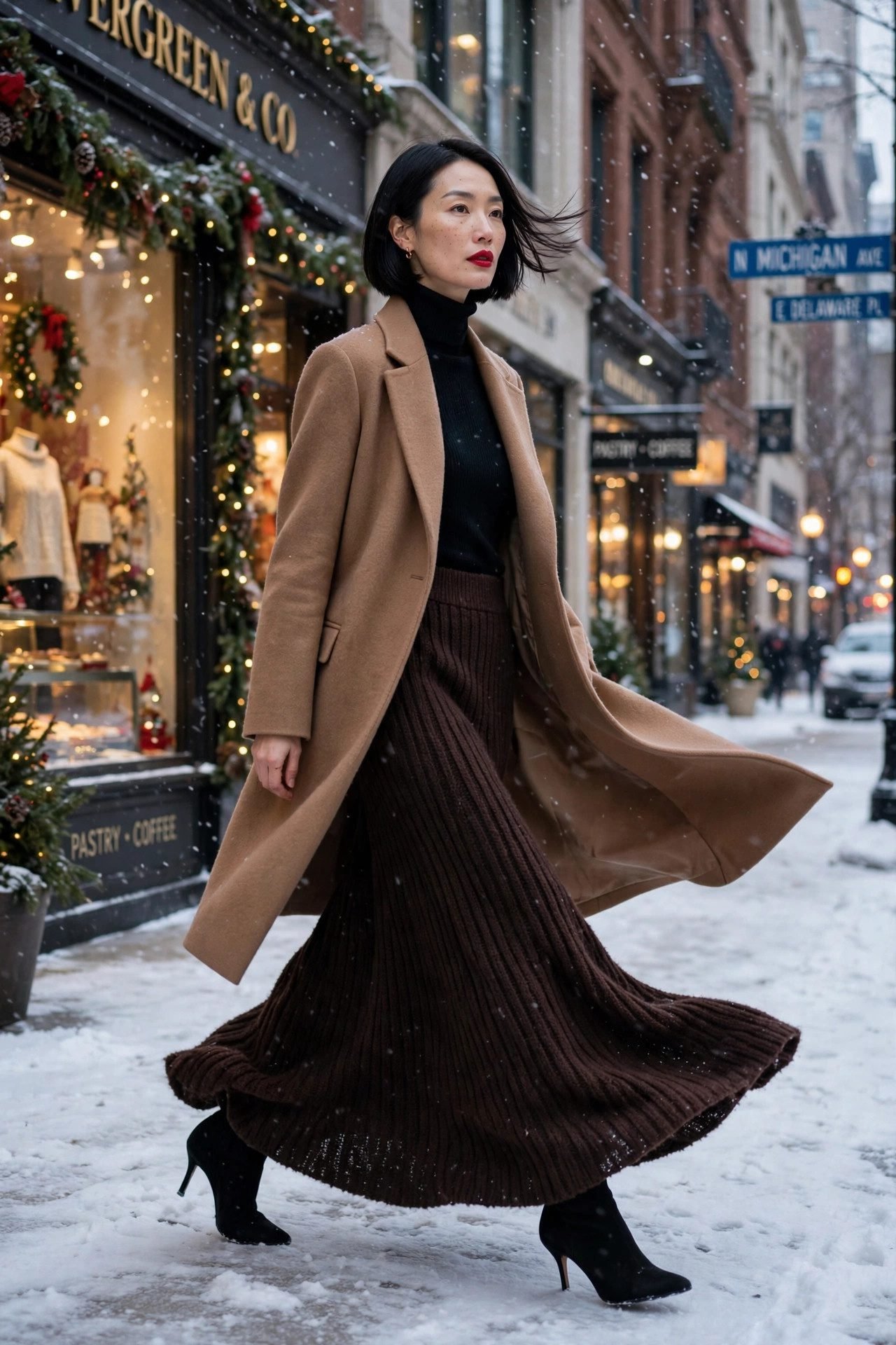 skirt outfits — The Winter Maxi and Turtleneck