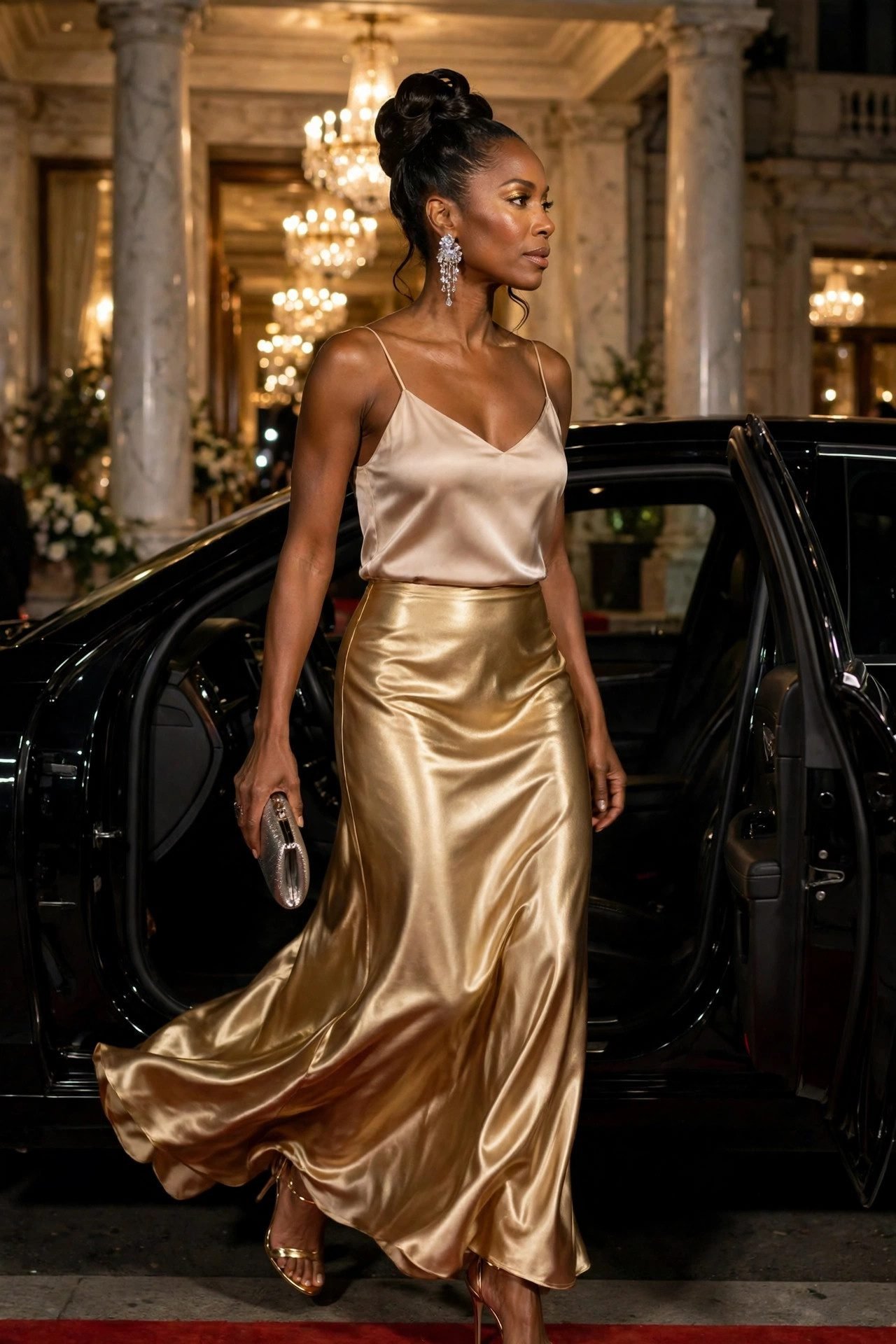 skirt outfits — The Satin Maxi Event