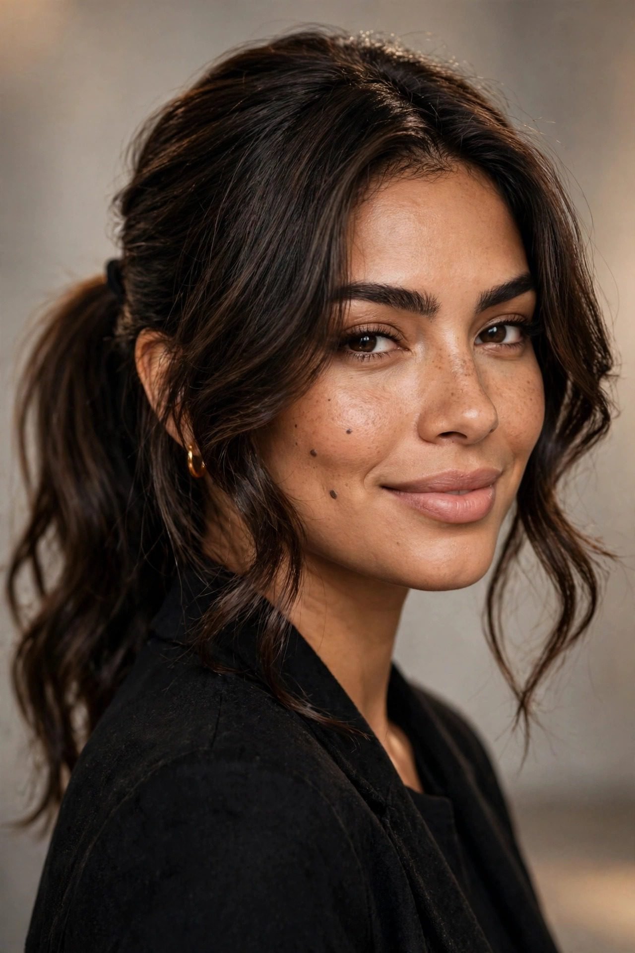ponytail hairstyles — The Wavy Face-Frame Mid