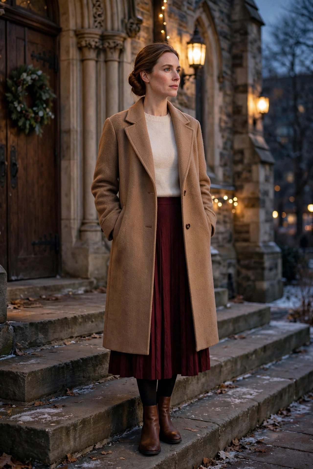 christmas eve outfits church midi skirt modest elegant