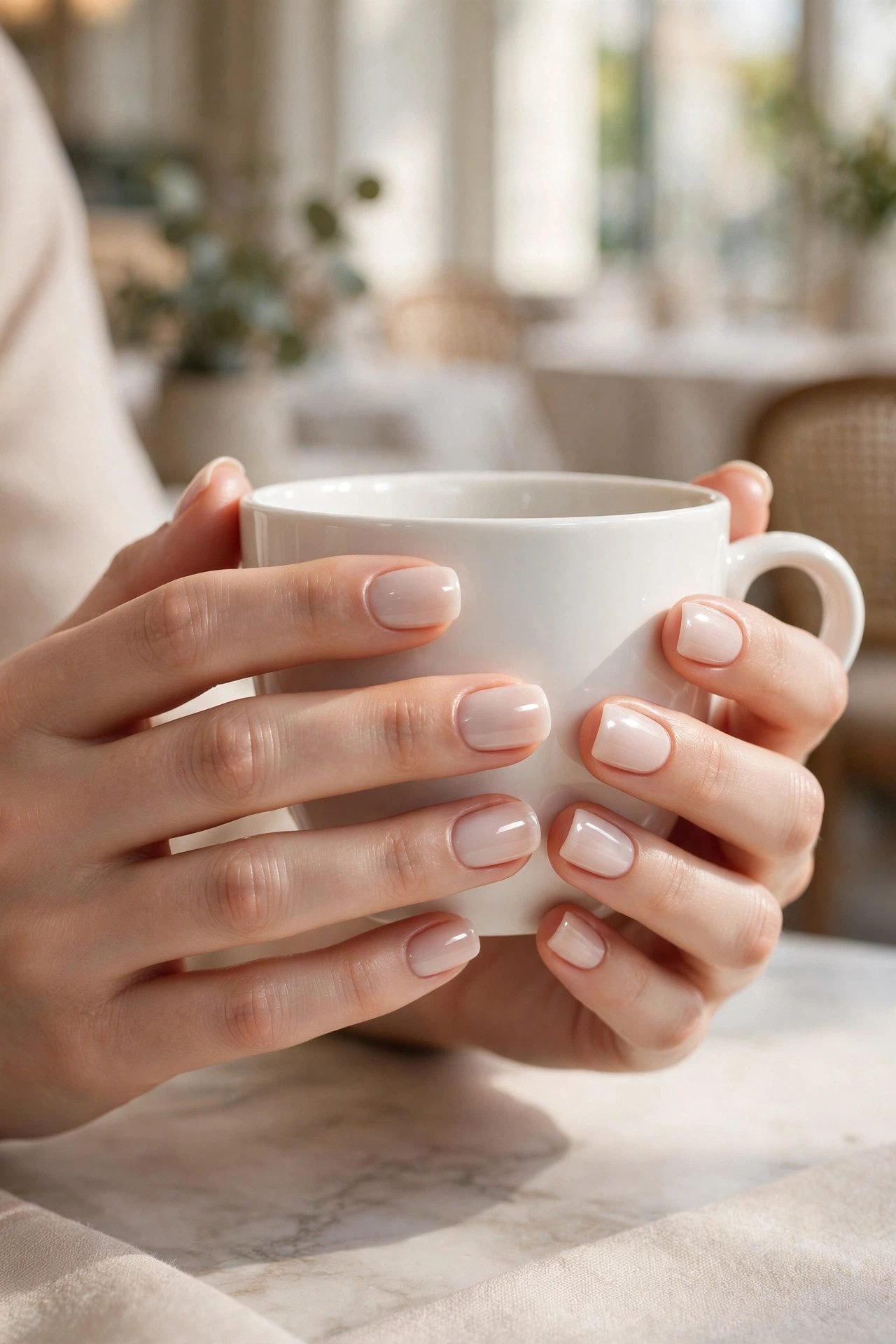 elegant nails — The Milky Nude Squoval