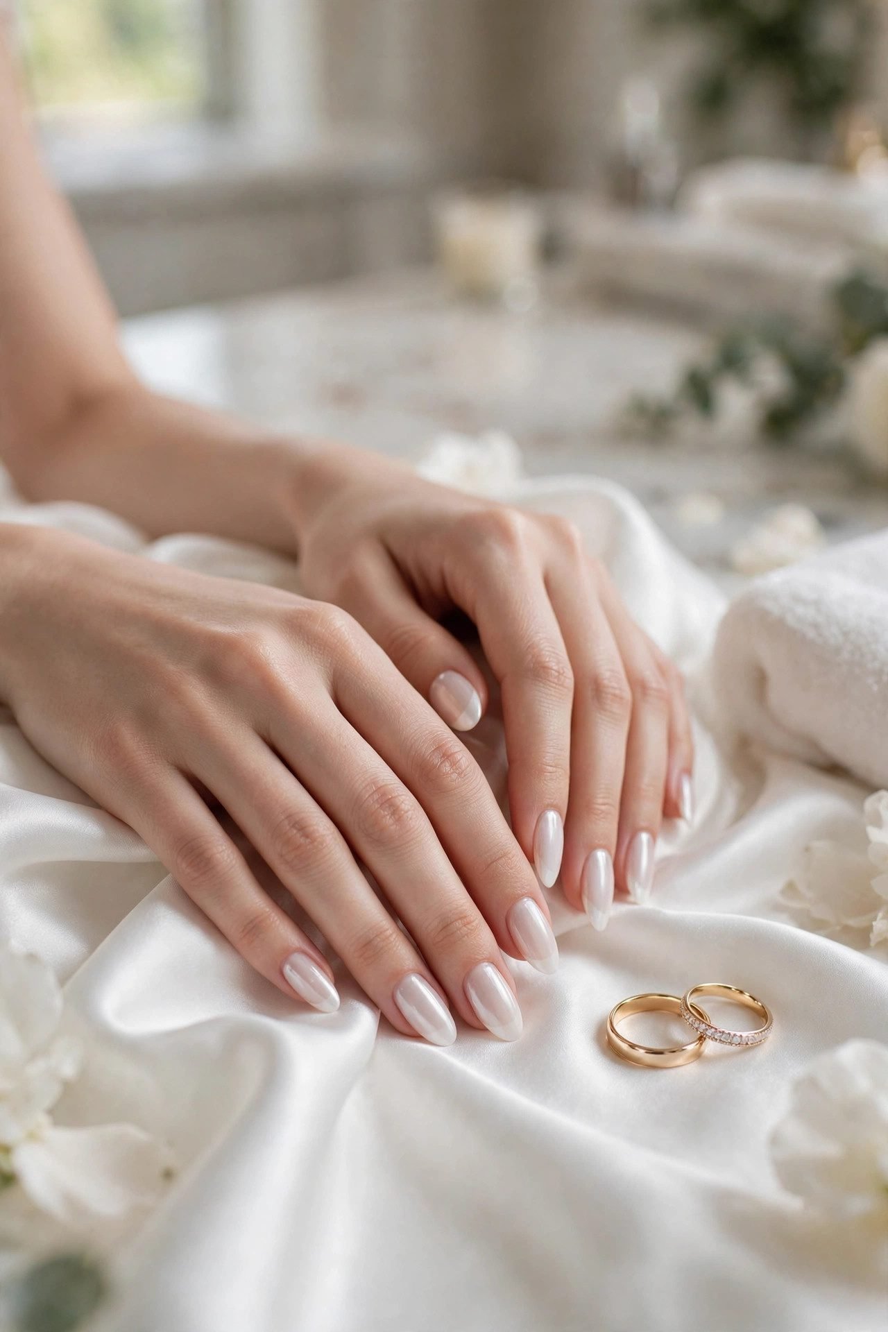 elegant nails — The Pearl-Tipped Almond