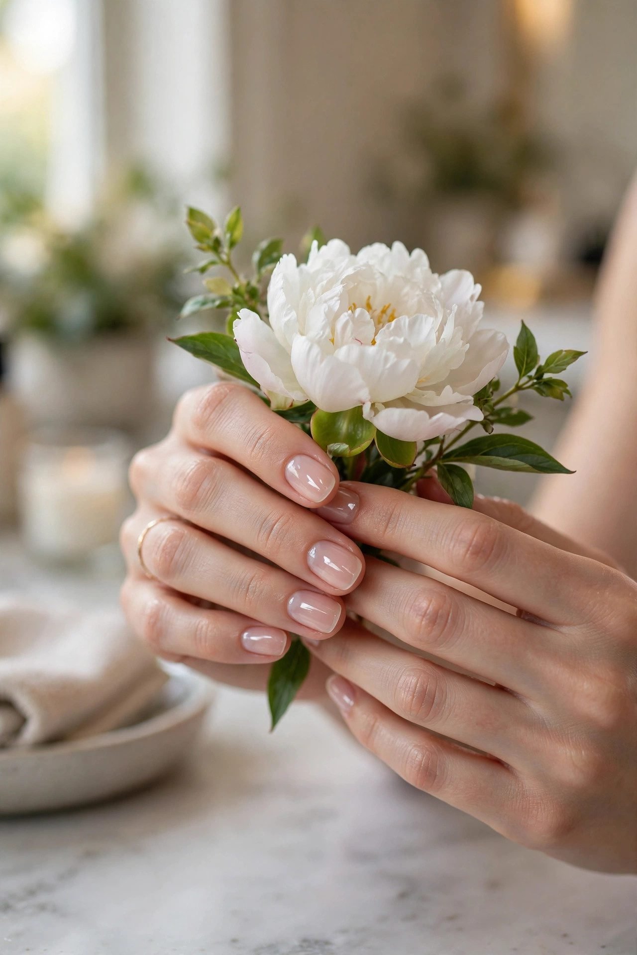 elegant nails — The Barely-There Bridal Nude