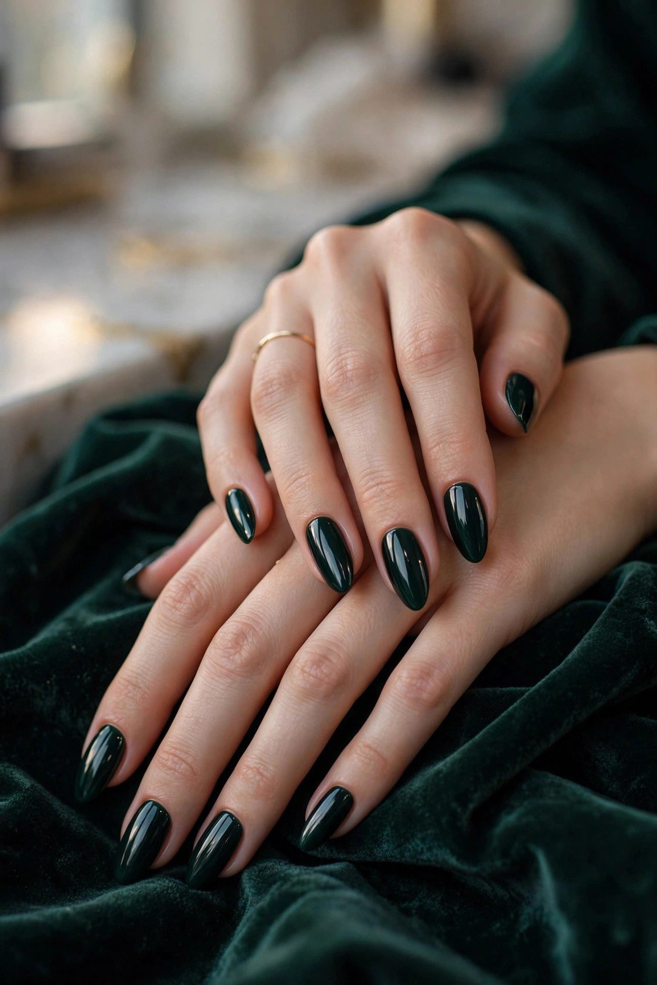 elegant nails — The Midnight Emerald