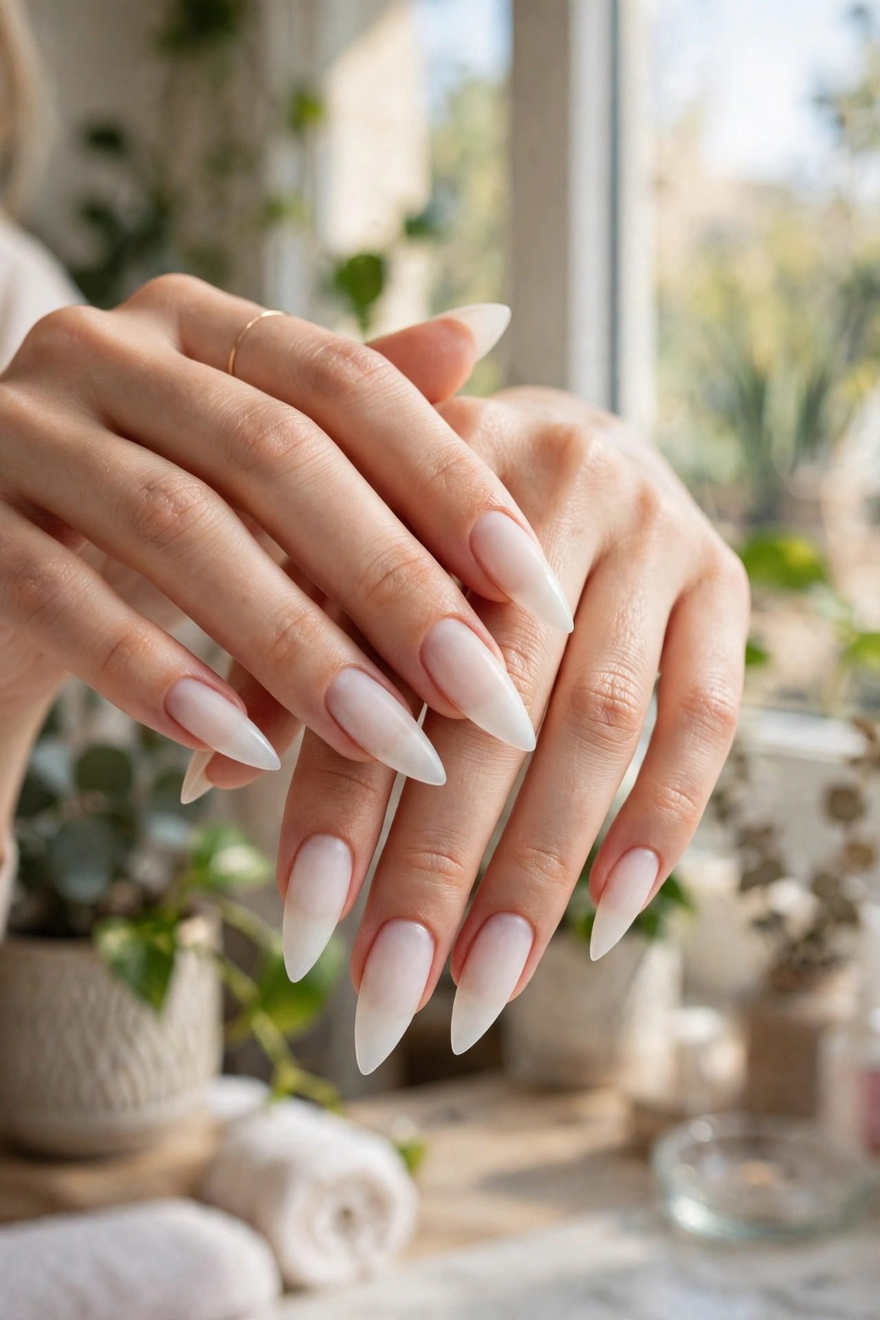 Milky White Stiletto