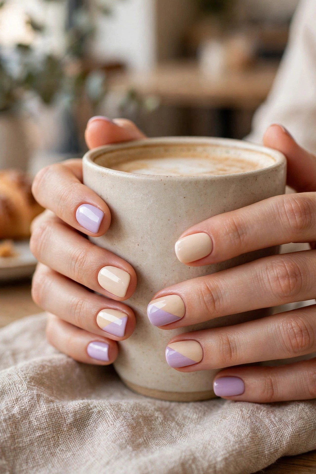Lilac & Cream Color-Block