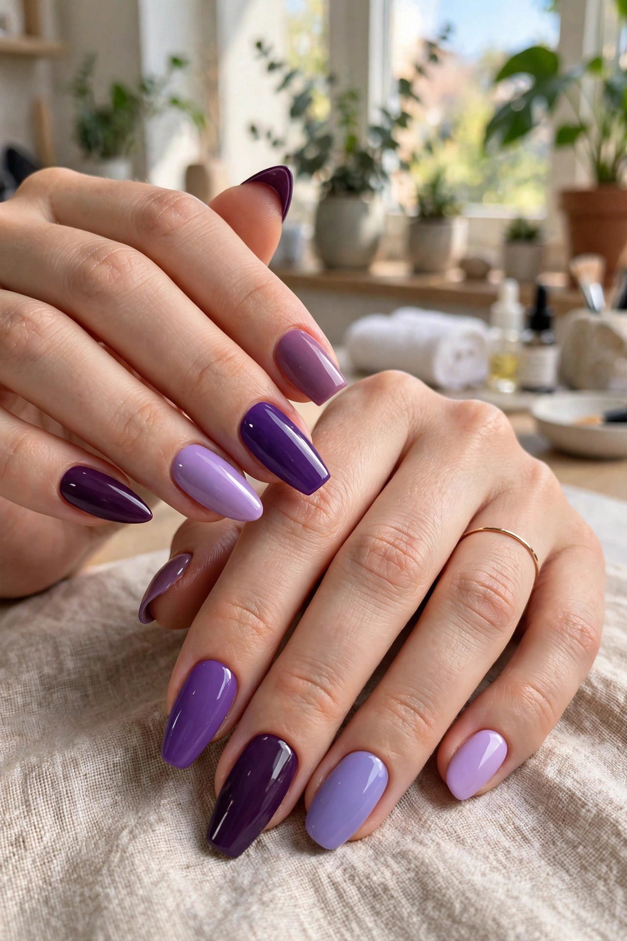 Purple Nails by Shape: Where Each Cut Sings