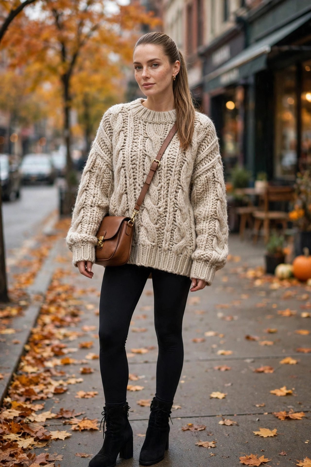 3. Leggings and an Oversized Sweater