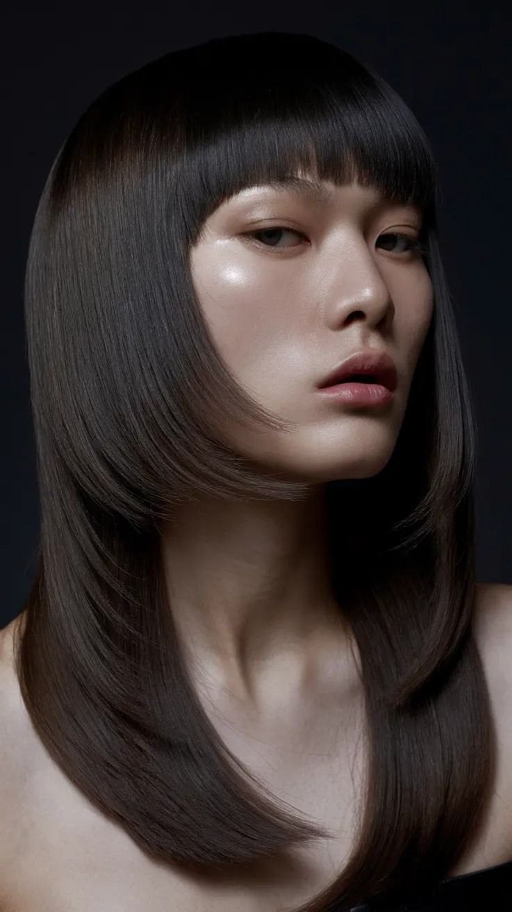 18. Bangs with Long Hair