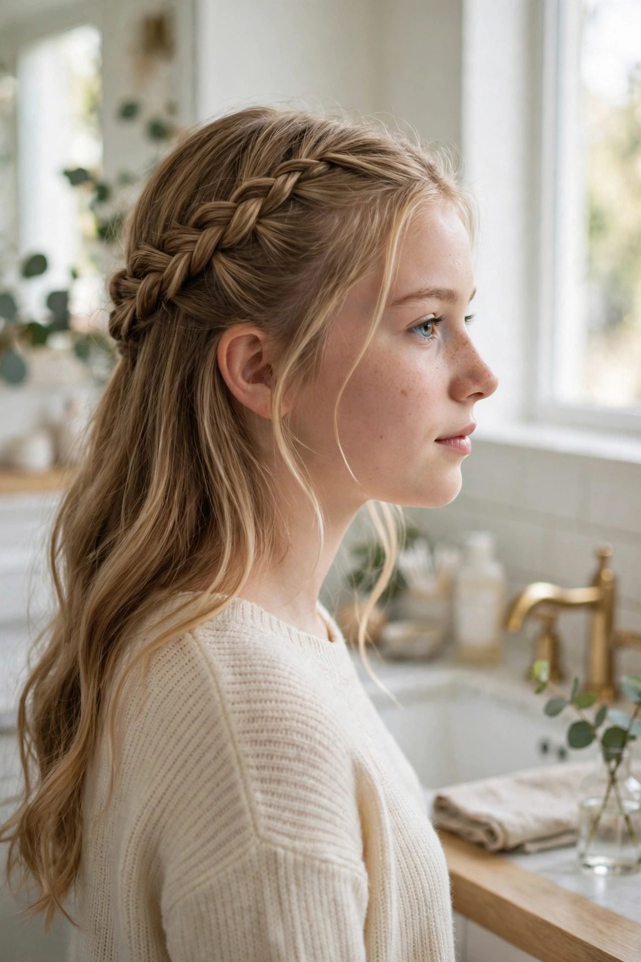 4. The Half-Up Dutch Braid