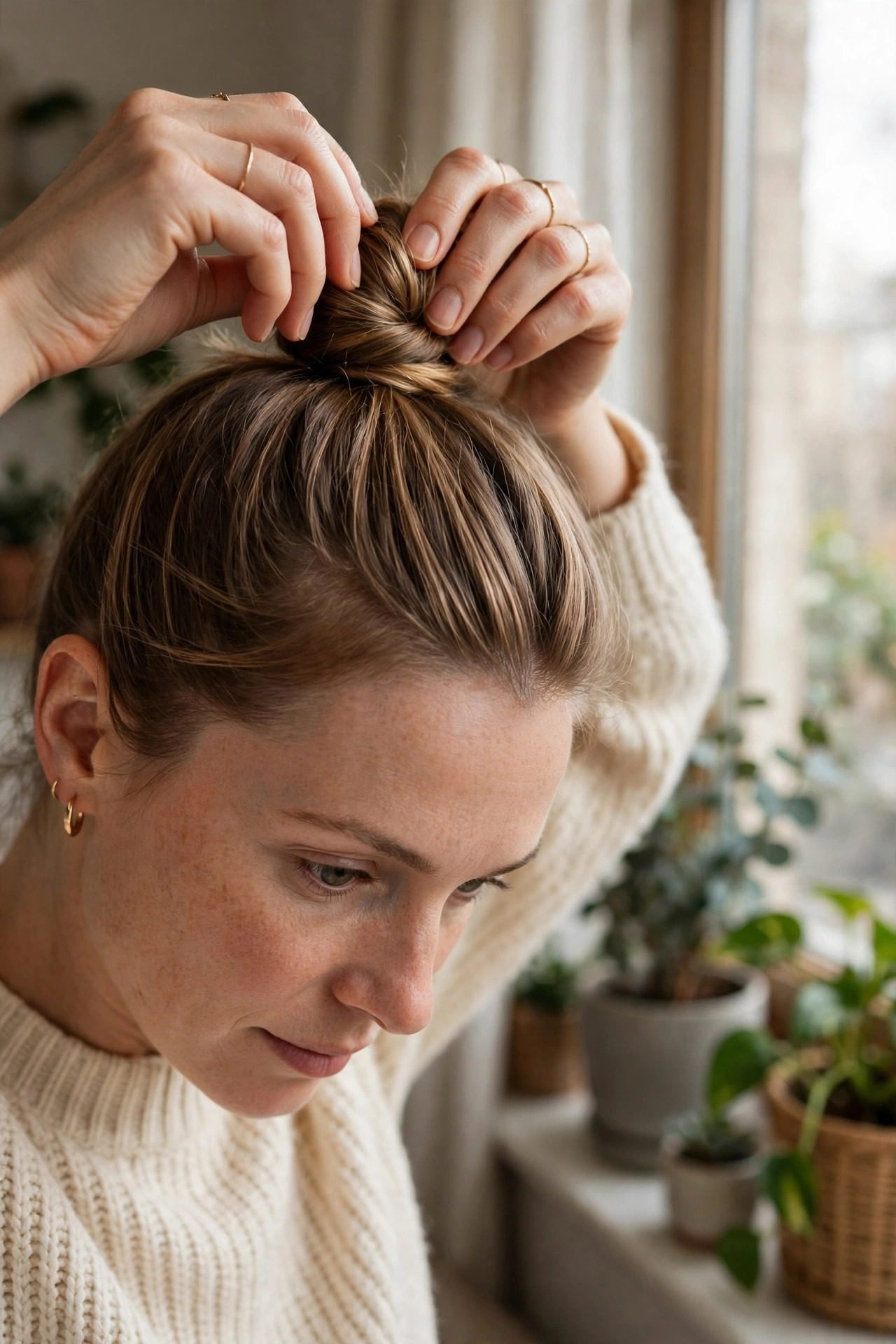 5. The Sleek Half-Up Top Knot