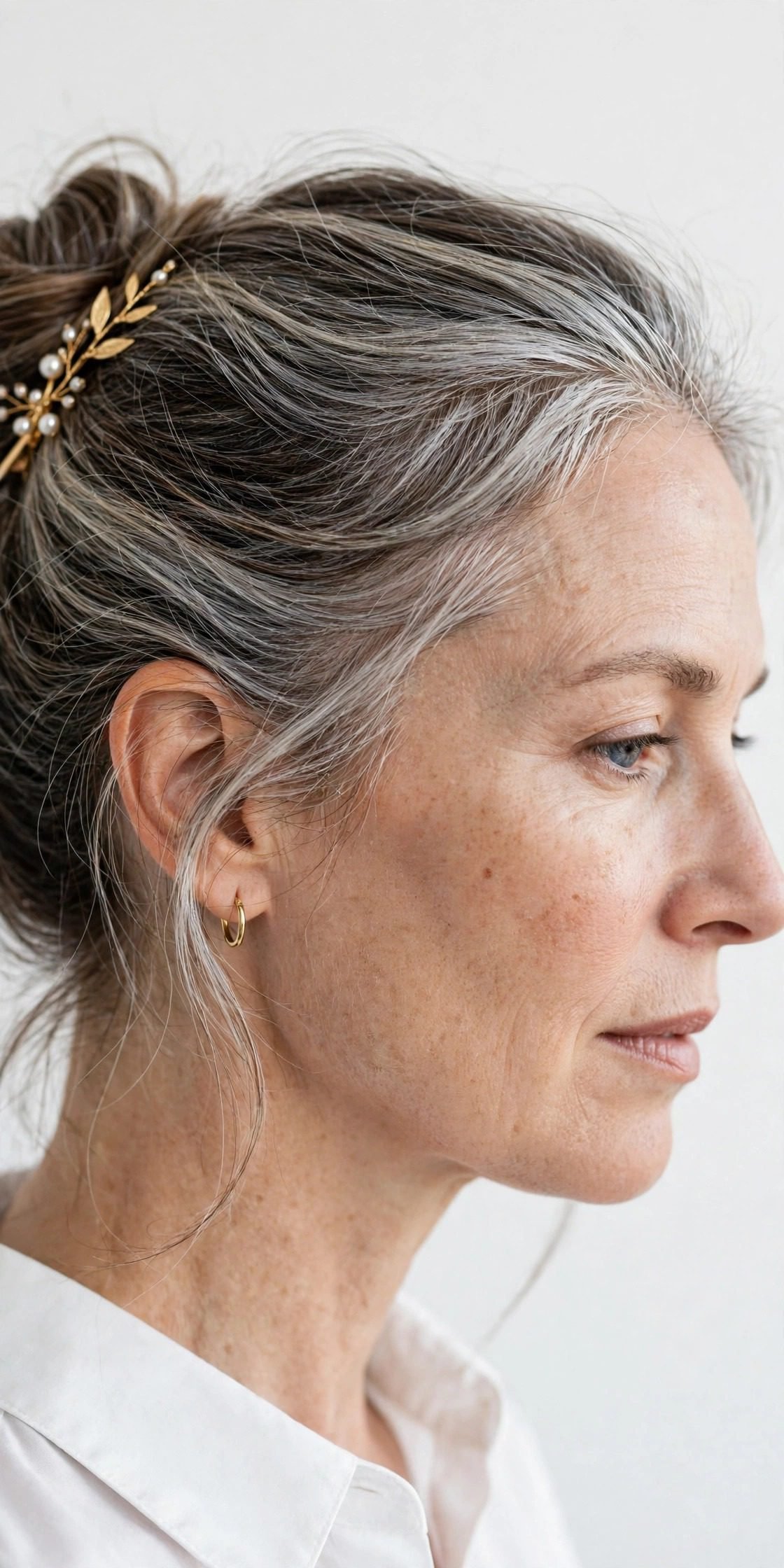 7. The Half-Up Low Bun