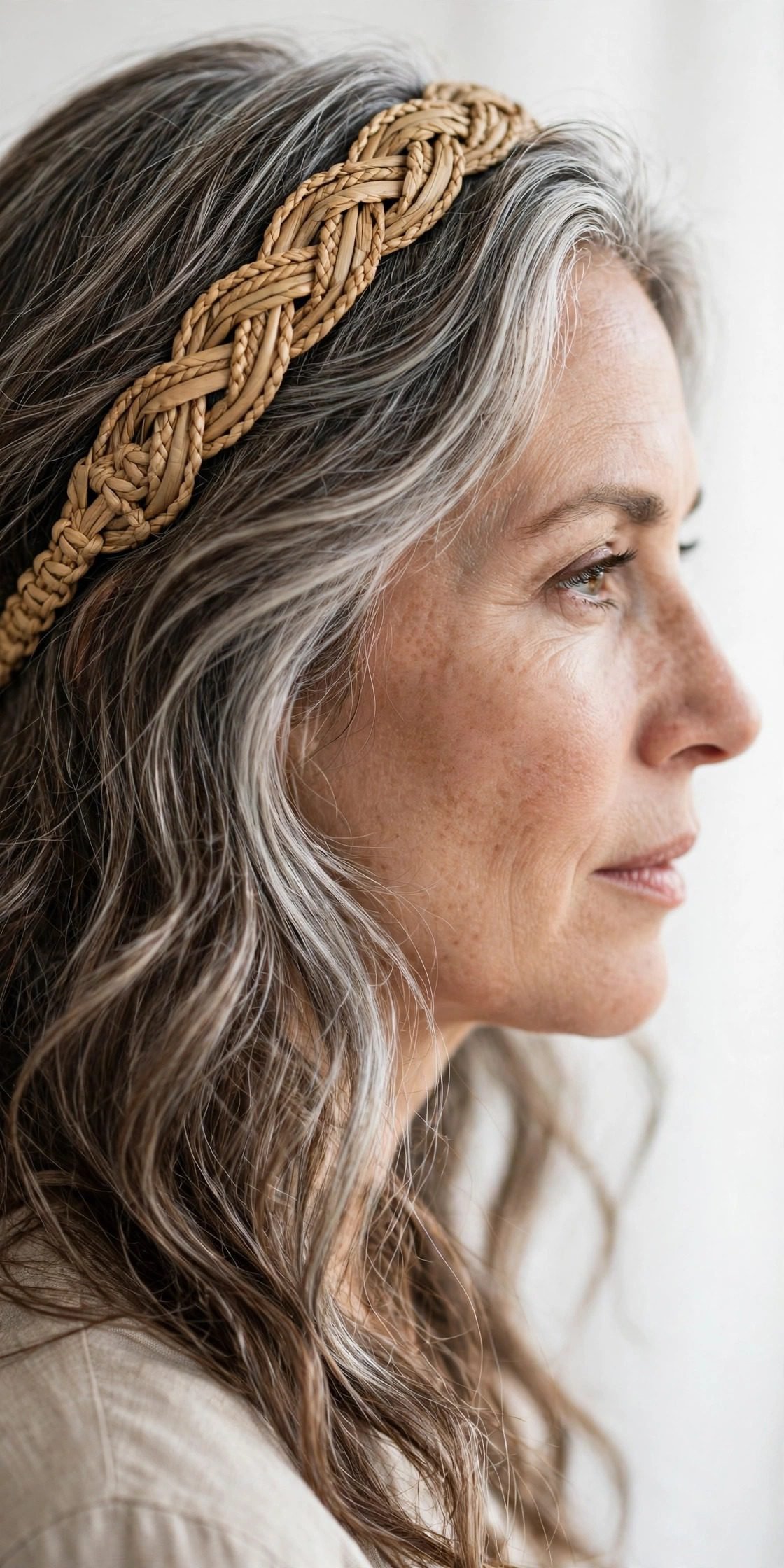 7. The Boho Braided Headband with Loose Hair