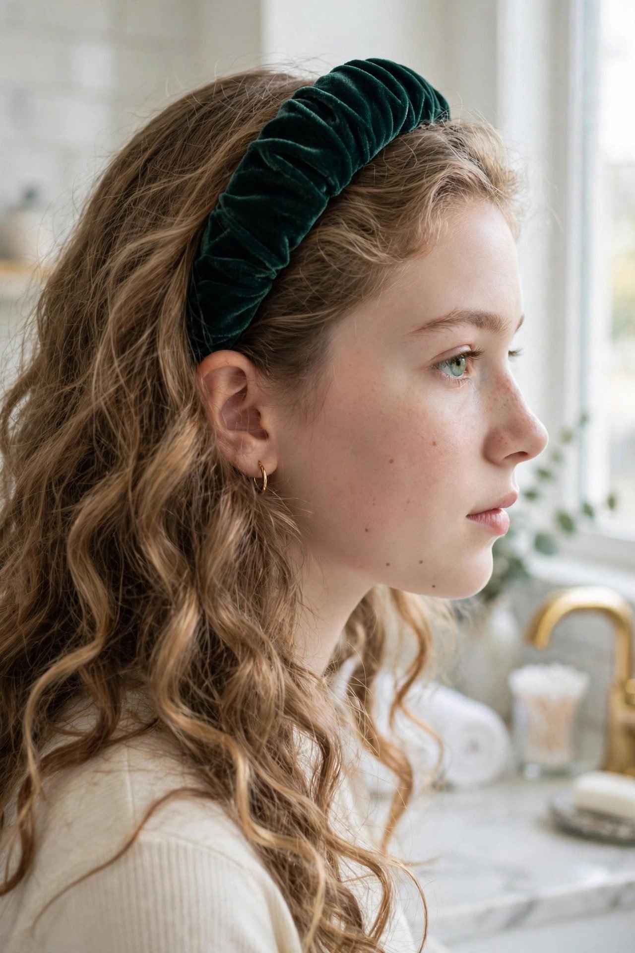13. The Velvet Headband with Loose Curls