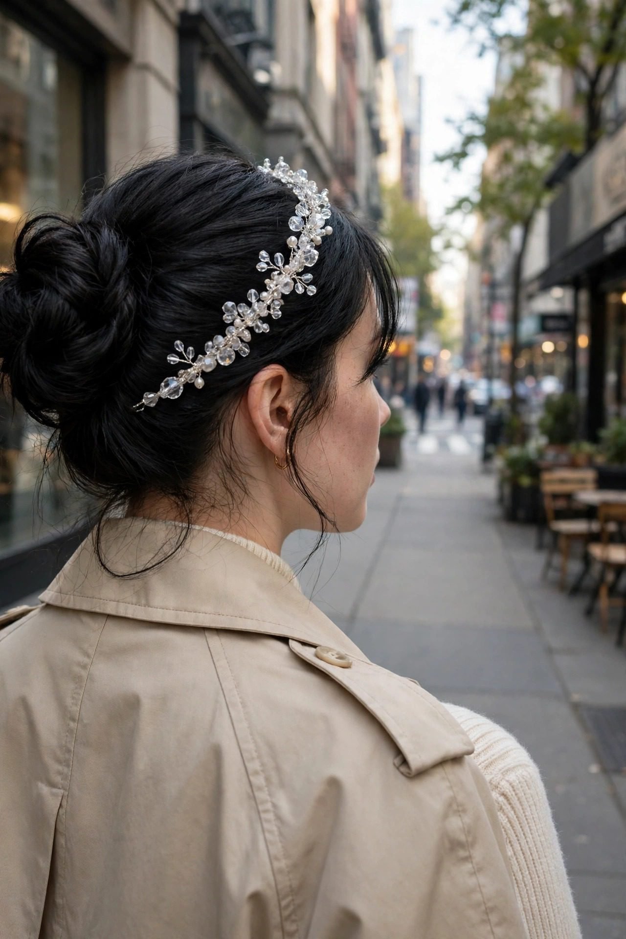 14. The Crystal Headband with an Updo