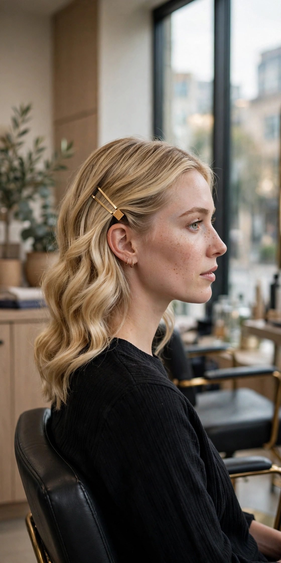 10. The Gold Barrette Side Sweep