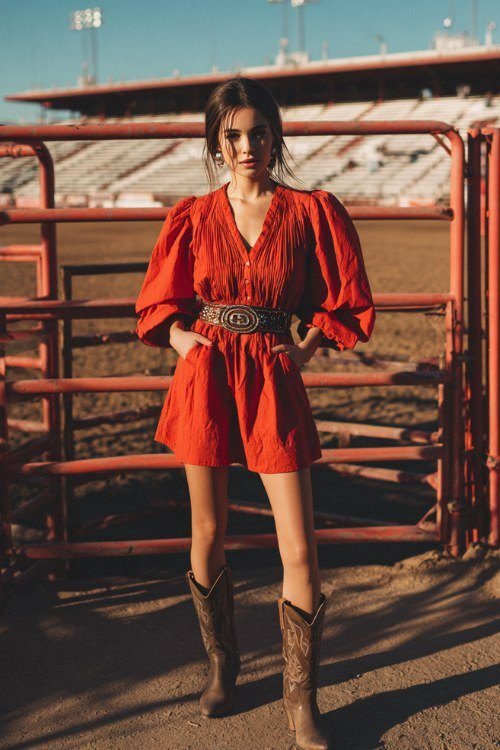 2. The Sundress and Western Boots