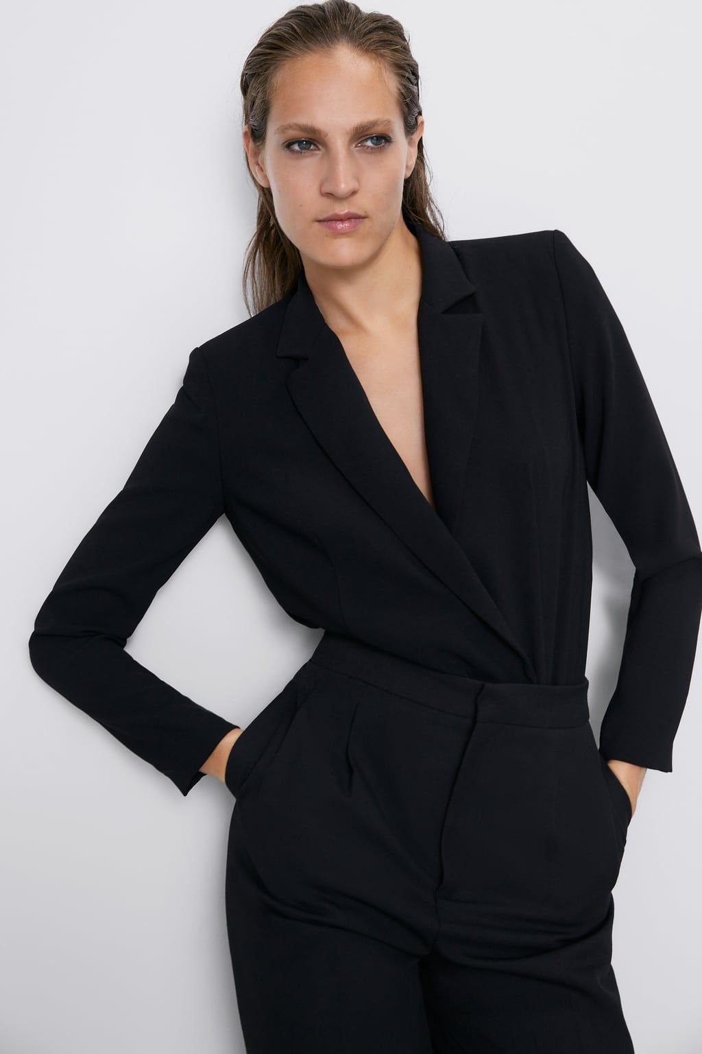 6. The Blazer, Bodysuit, and Tailored Trousers