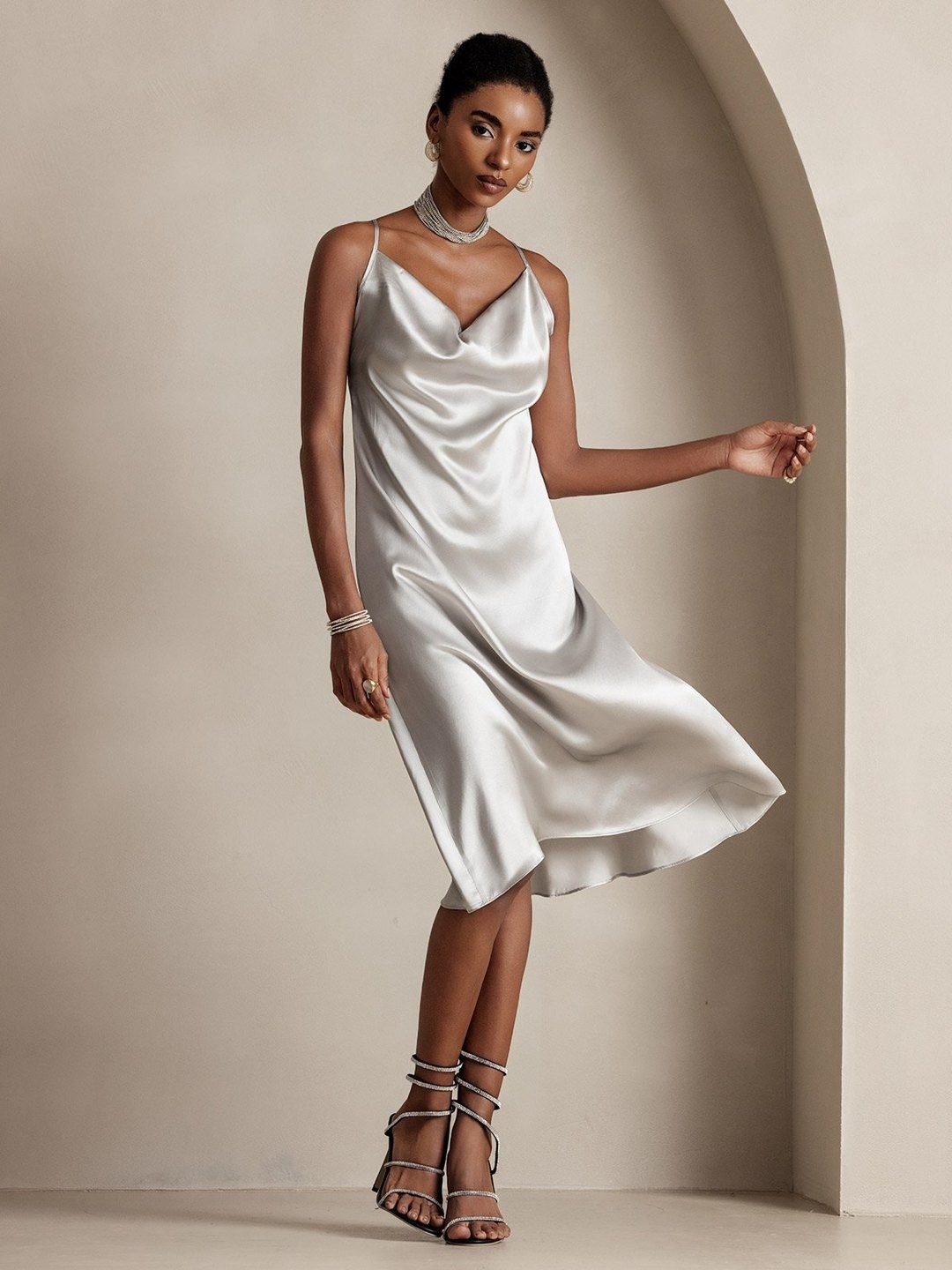 19. The Silk Slip Dress and Strappy Heels