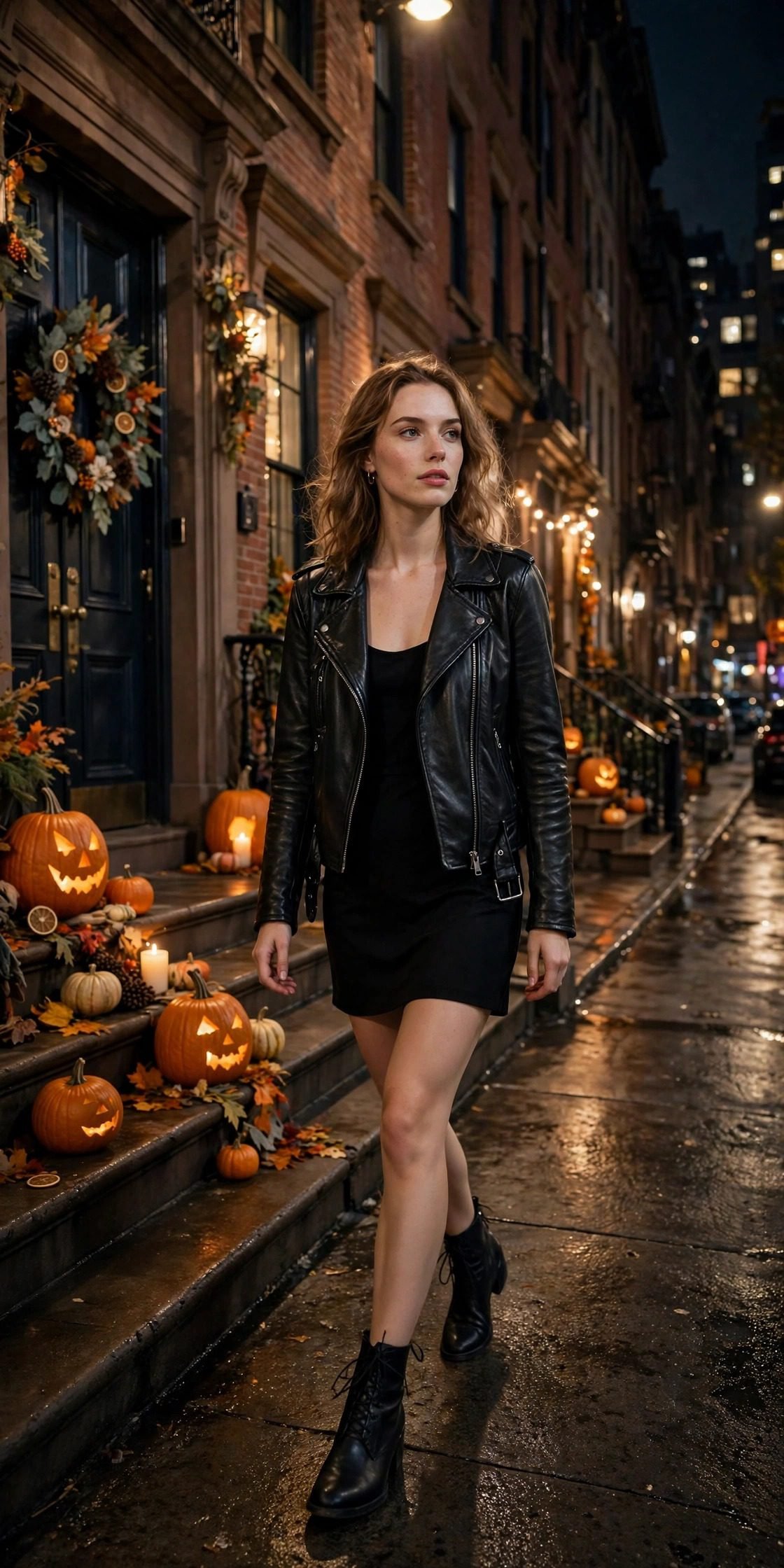4. Leather Jacket Over a Little Black Dress