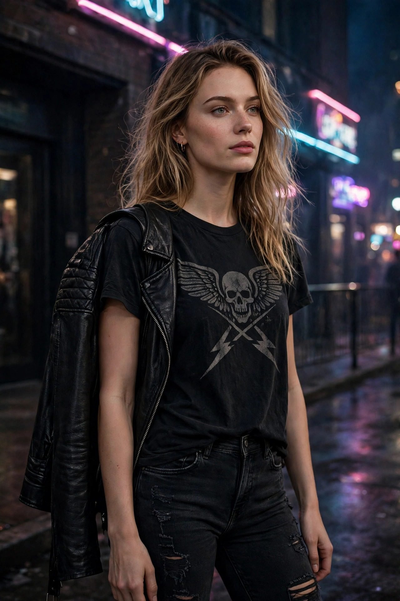 13. Band Tee and Dark Denim